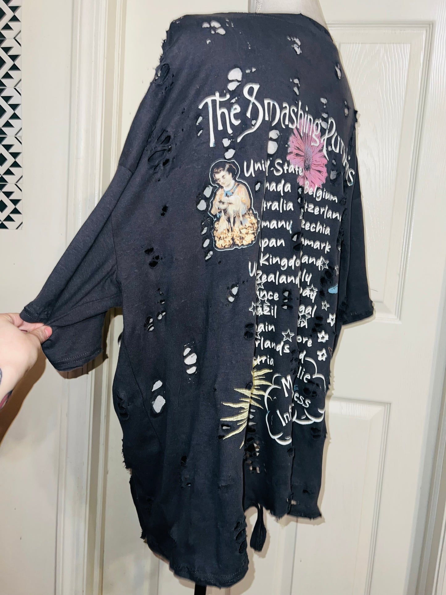 Smashing Pumpkins Double Sided Oversized Distressed Tee
