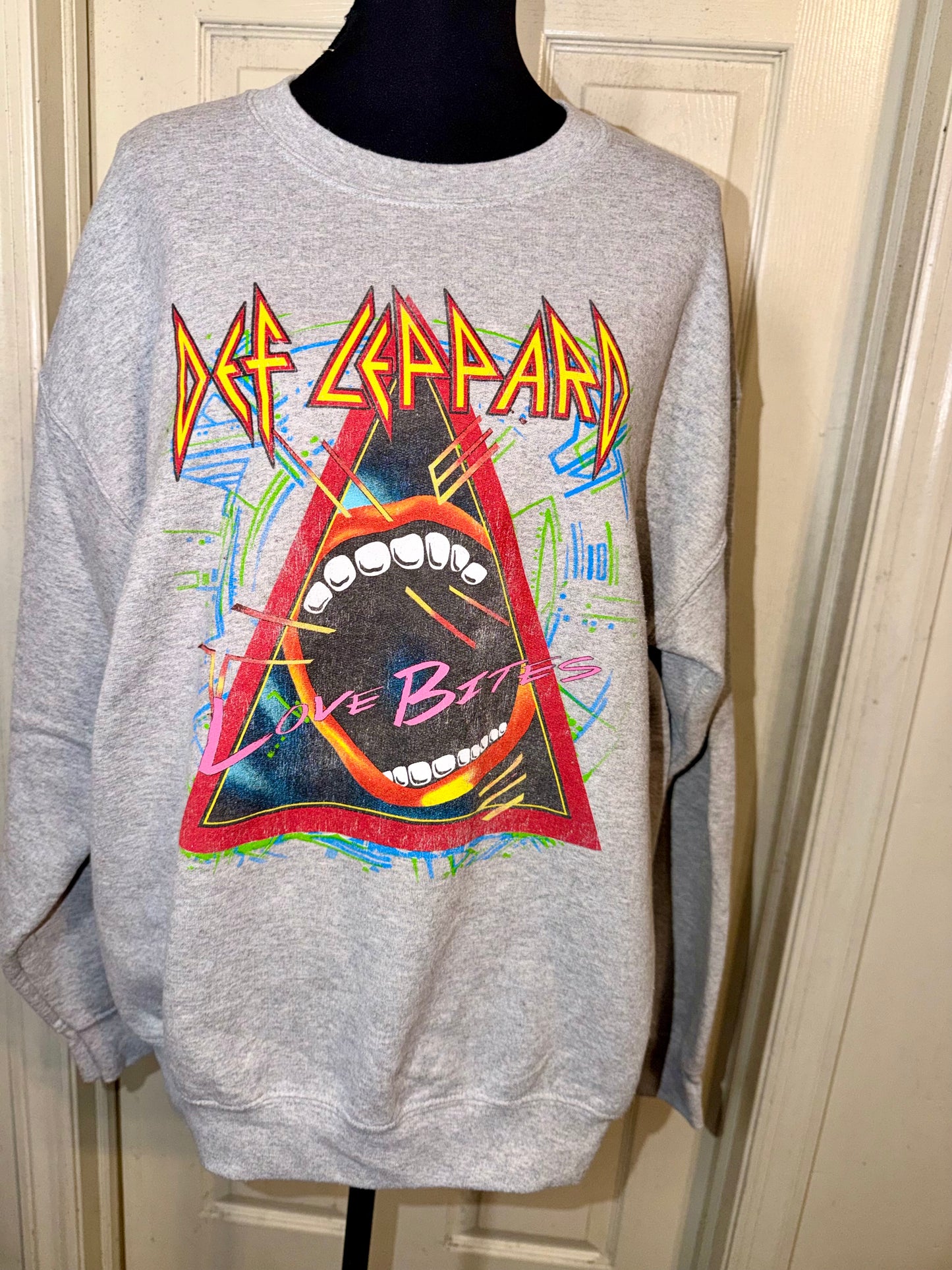 Def Leppard Oversized Distressed Sweatshirt