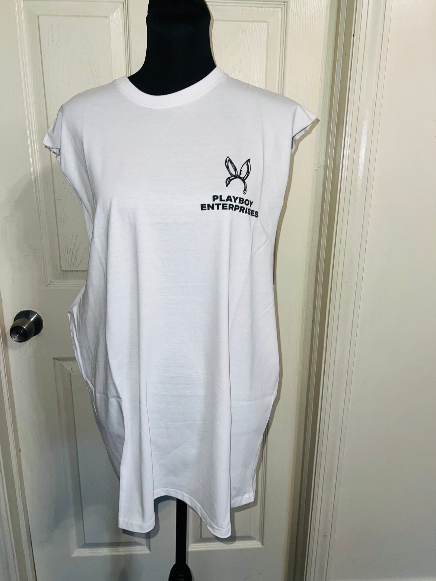 Playboy Double Sided Oversized Distressed Tank
