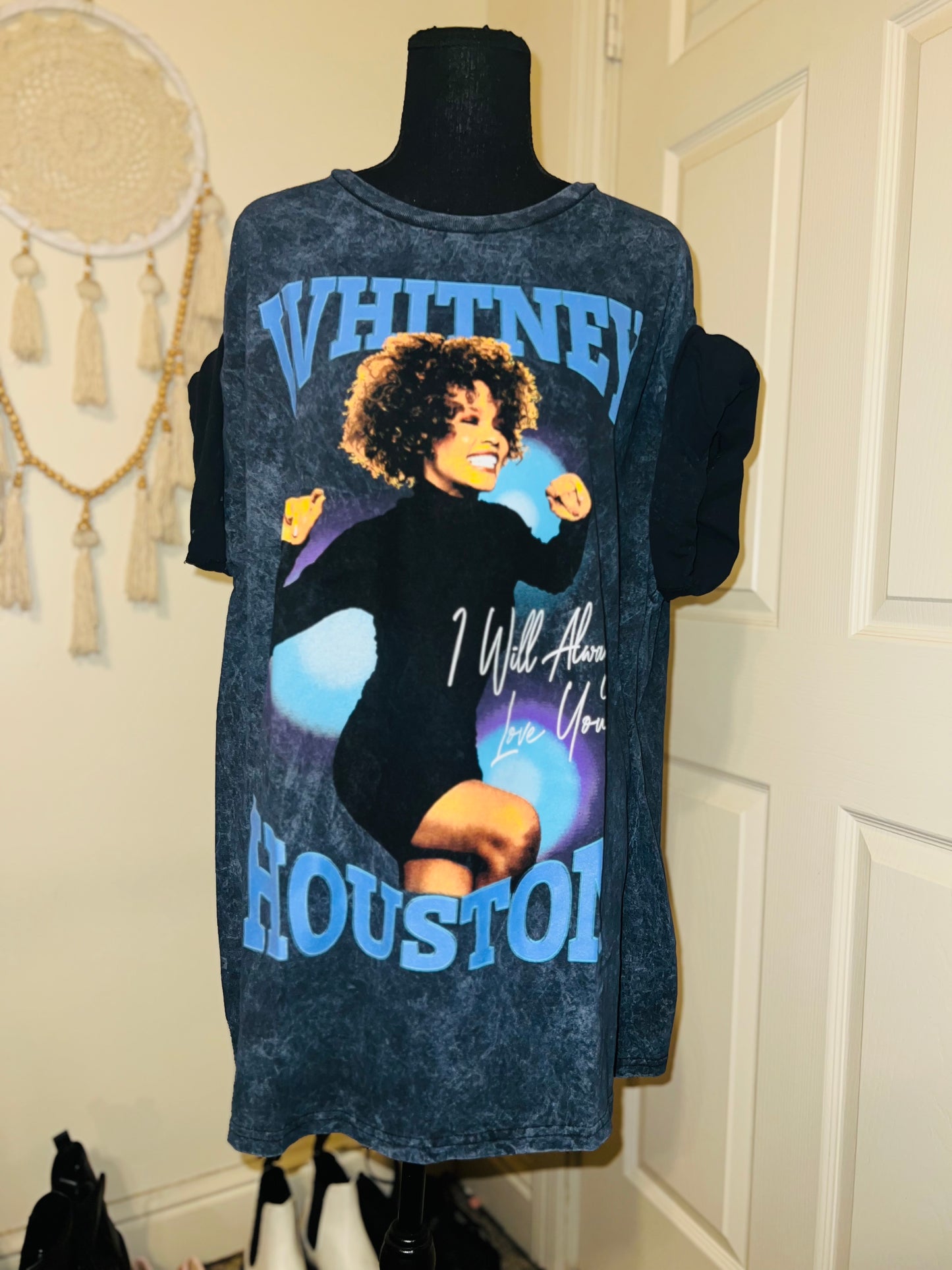 Whitney Houston Oversized Distressed Tee