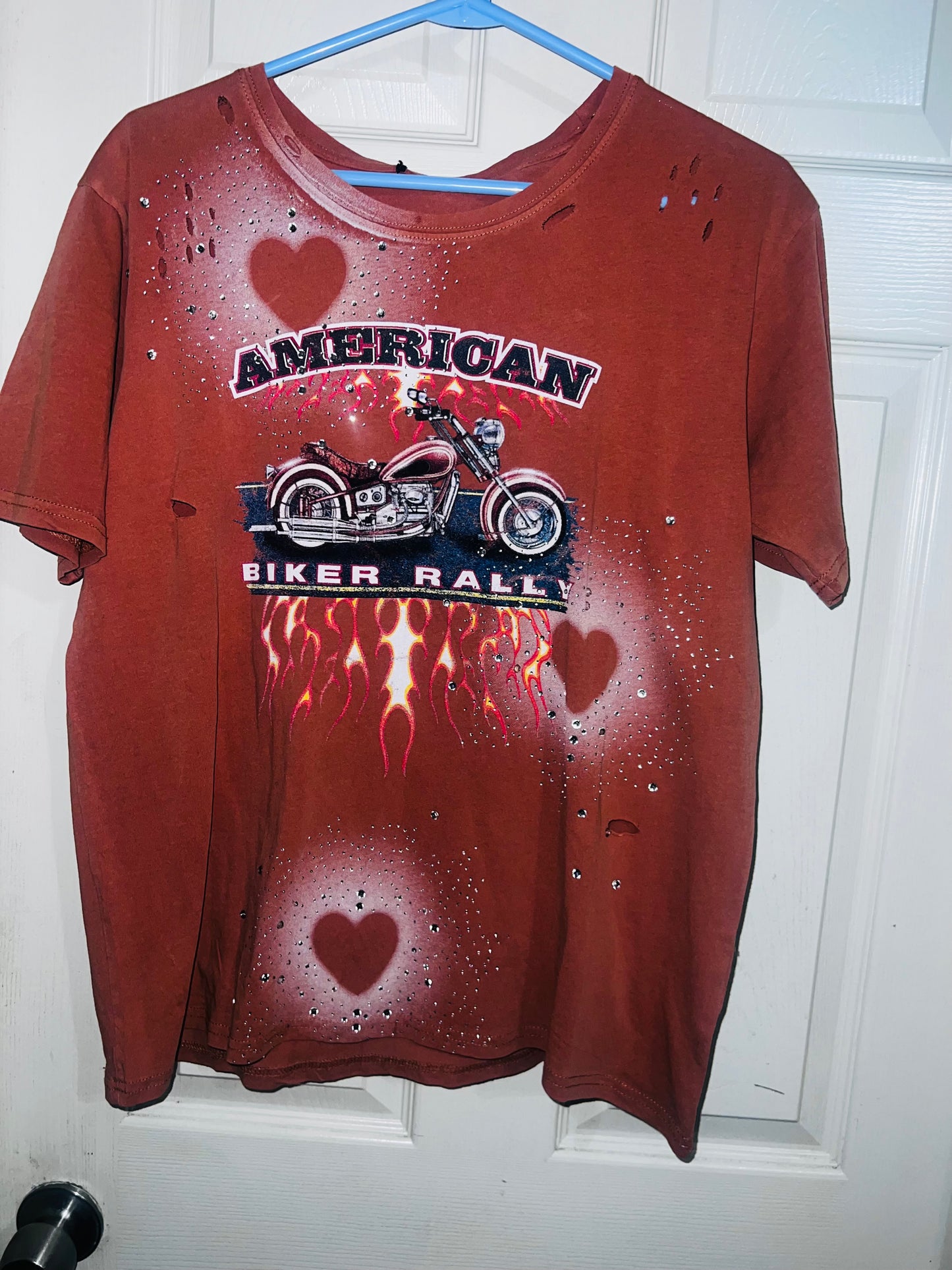 Bike Rally Oversized Distressed Double Sided Tee