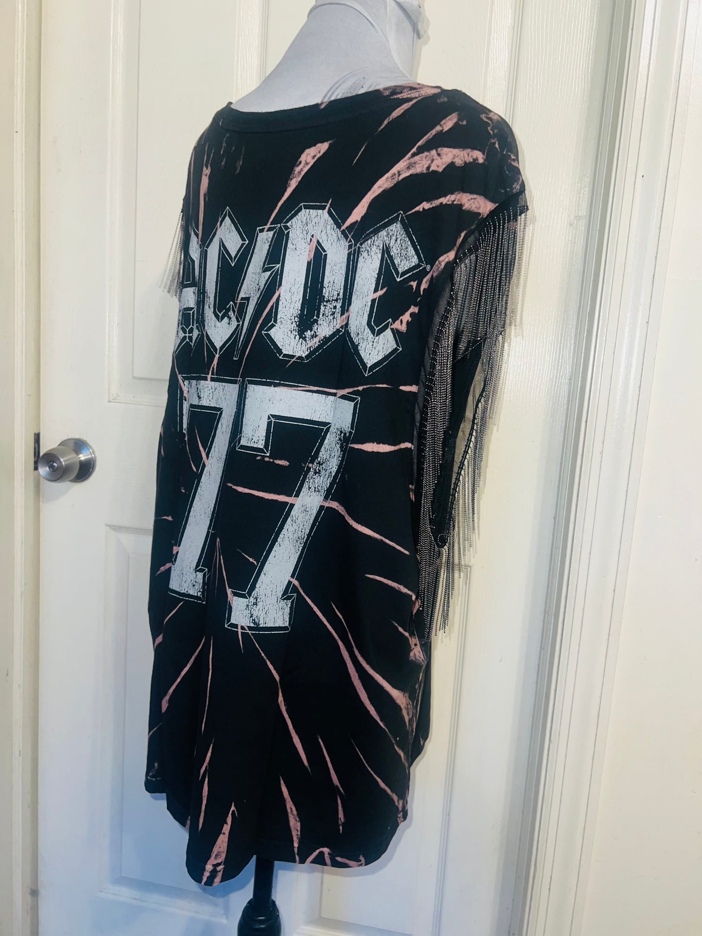 AC/DC Double Sided Muscle Tee with Metal Fringe