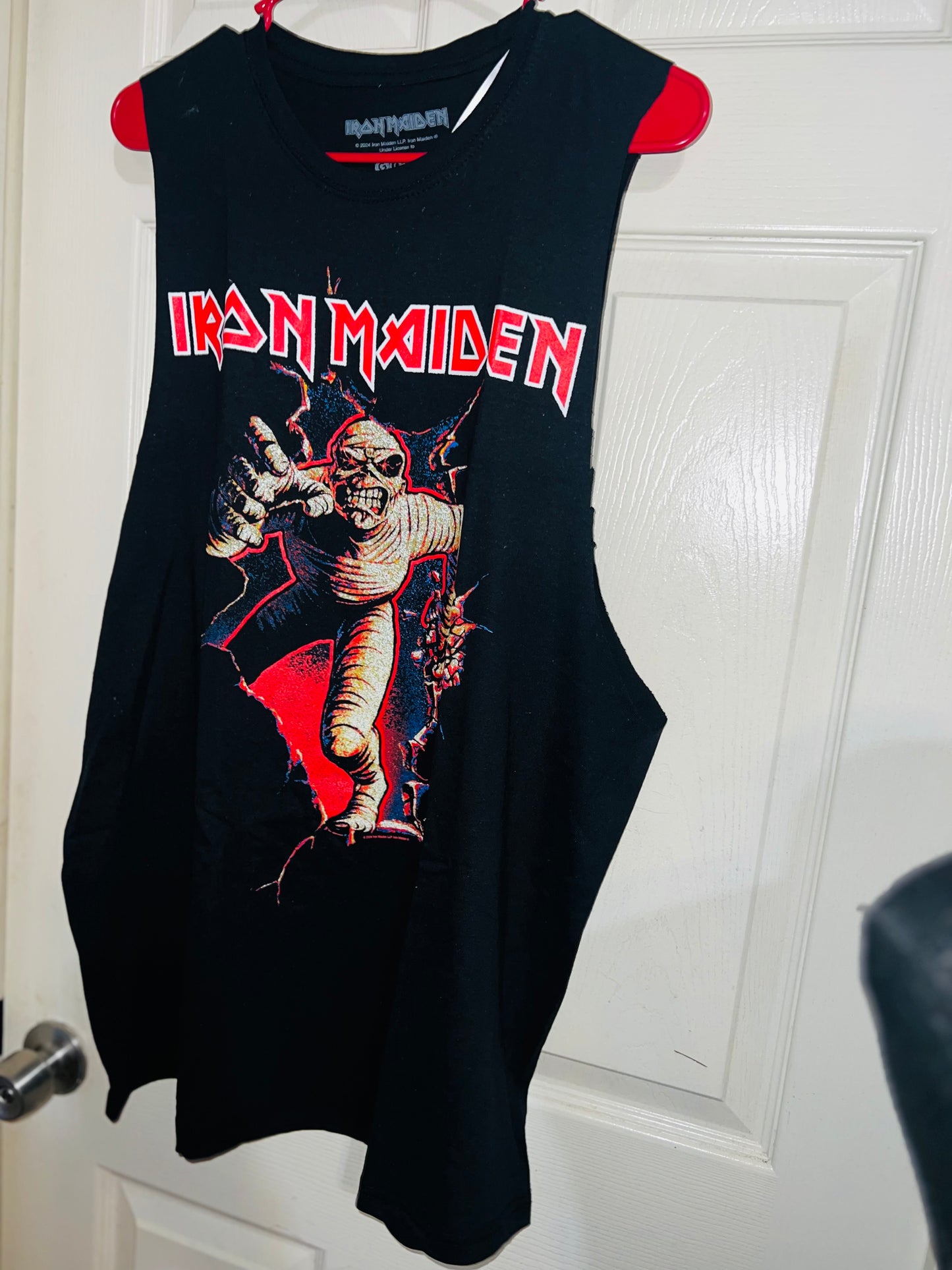 Iron Maiden Oversized Distressed Muscle Tee