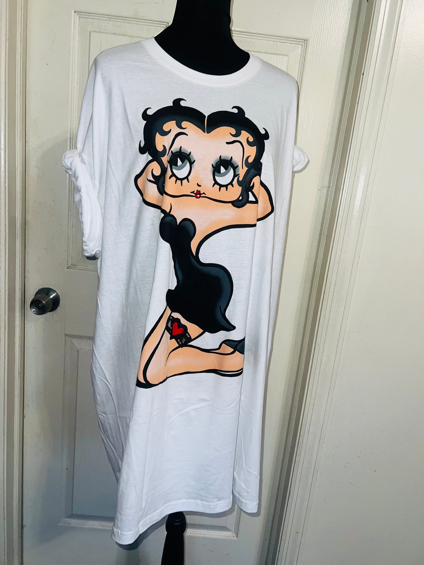 Betty Boop Oversized Distressed T-Shirt Dress