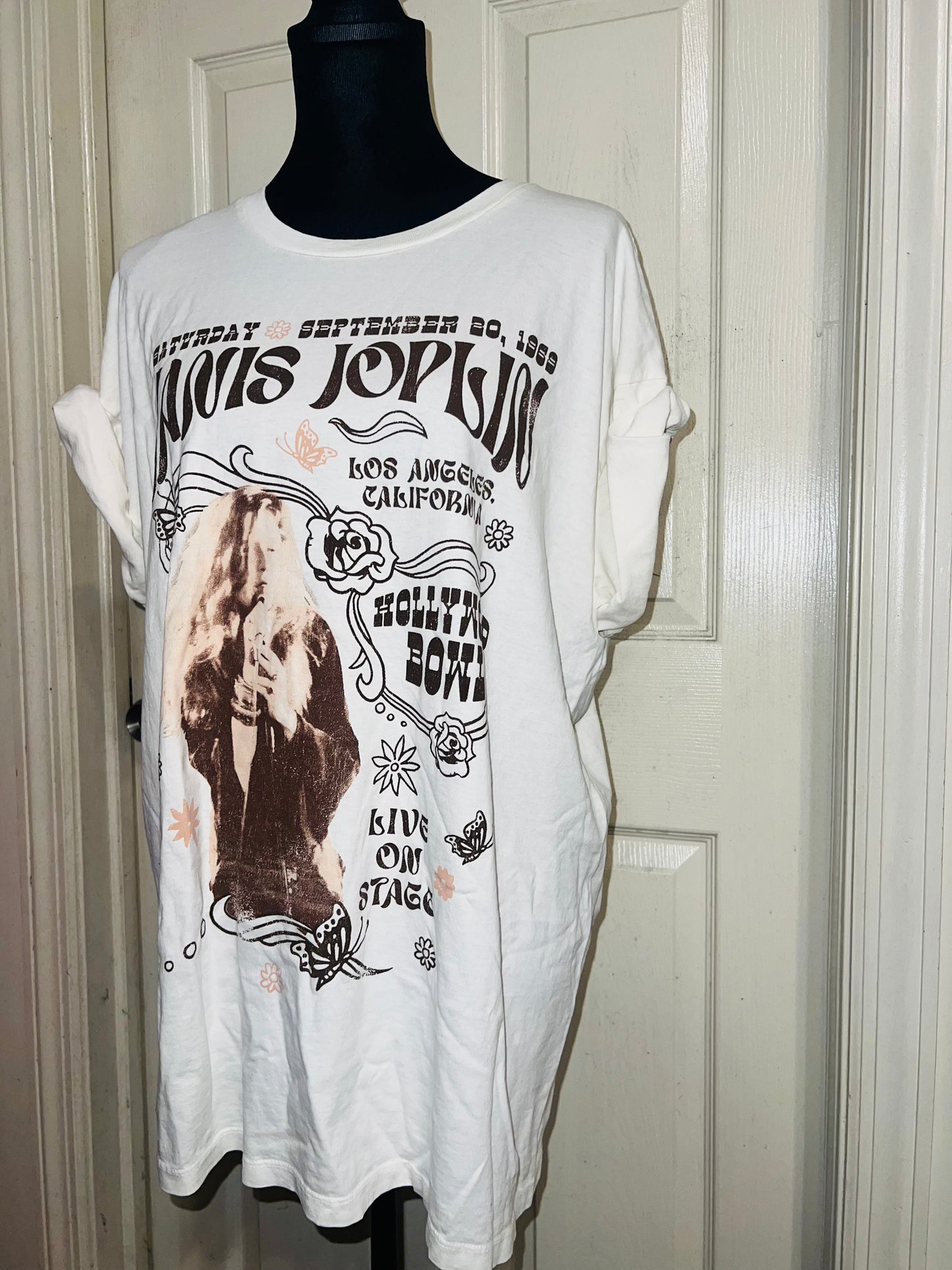 Janis Joplin Oversized Distressed Tee