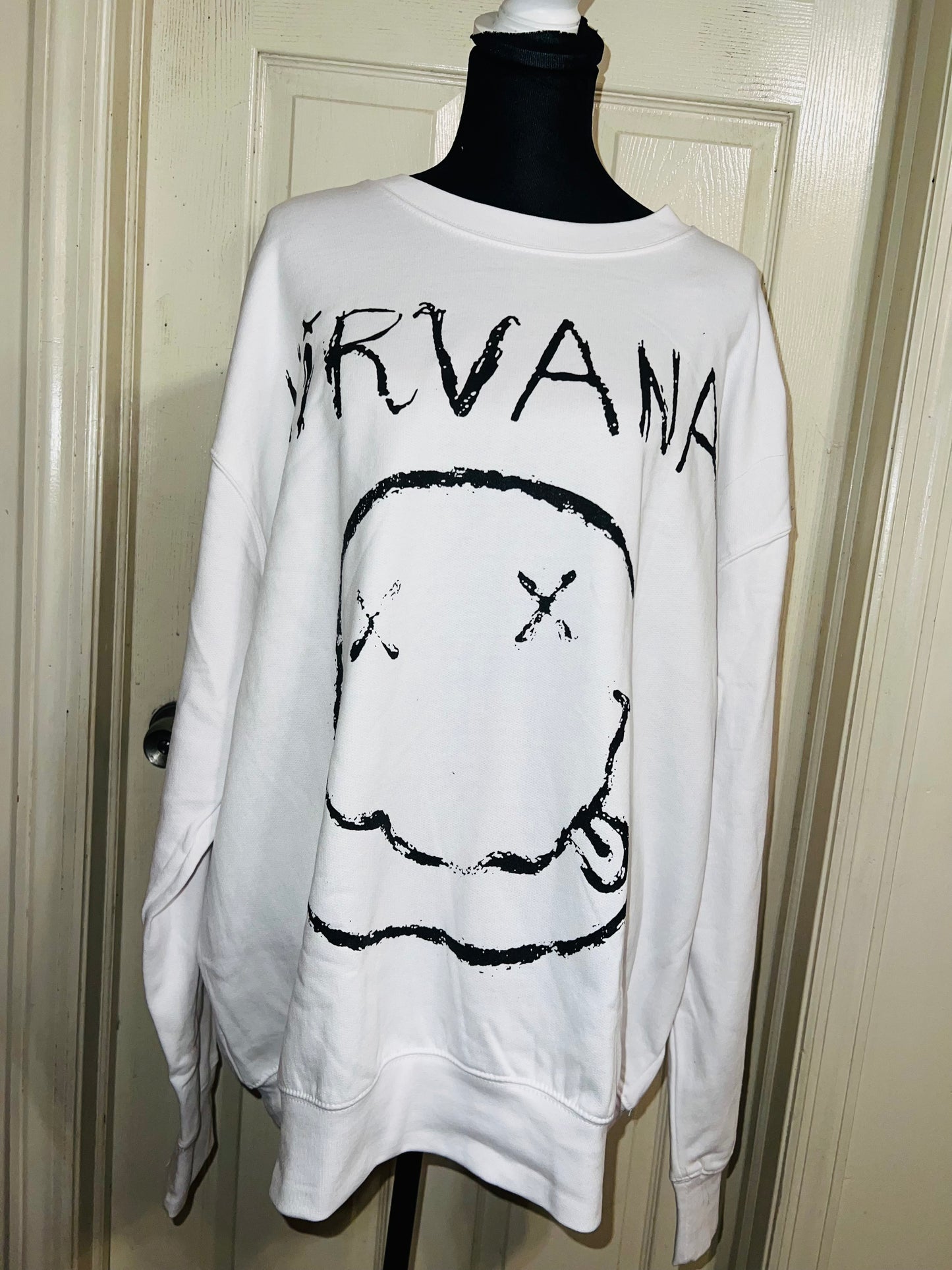 Nirvana Oversized Distressed Sweatshirt