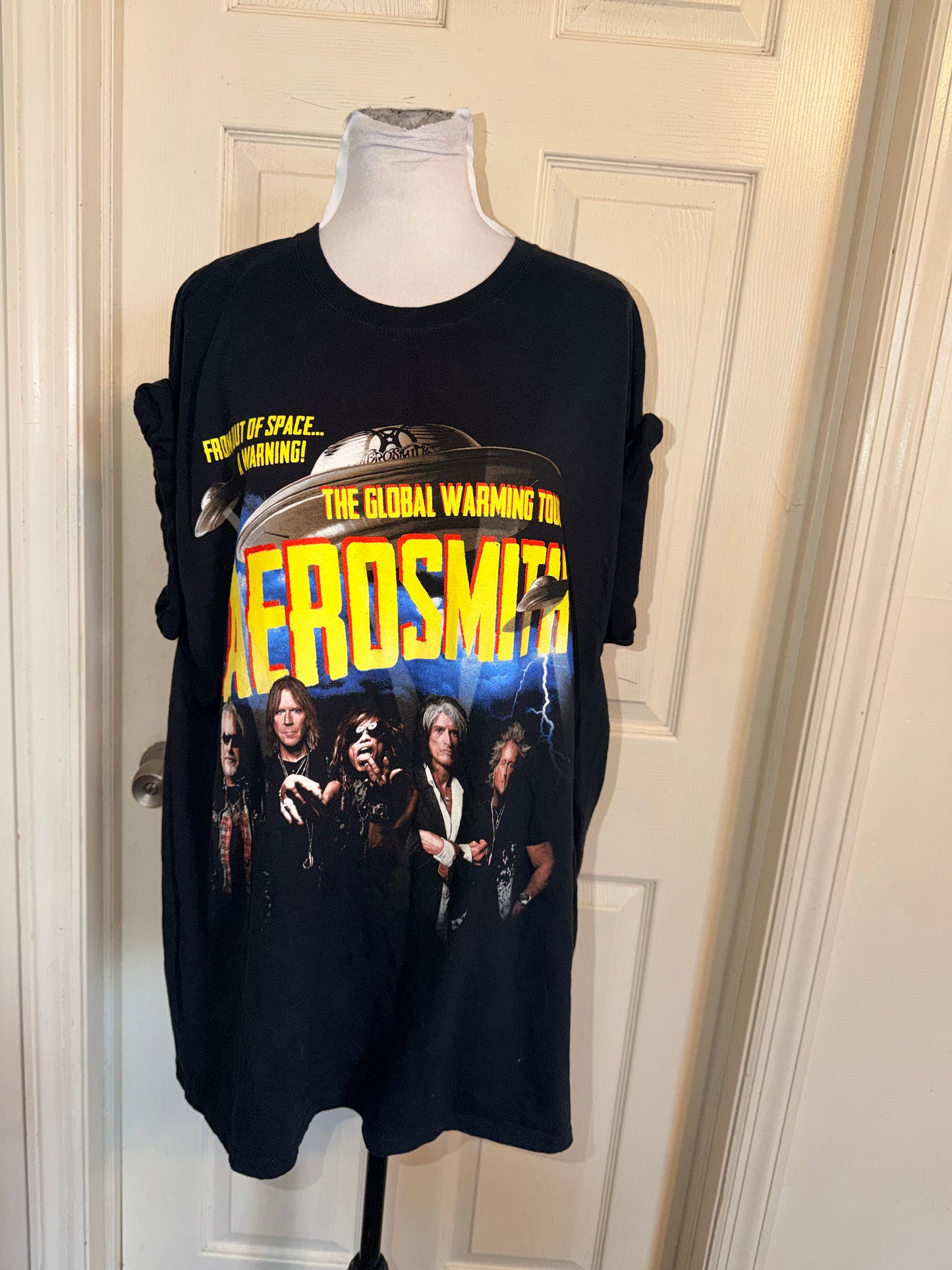 Aerosmith Double Sided Vintage Oversized Distressed Tee