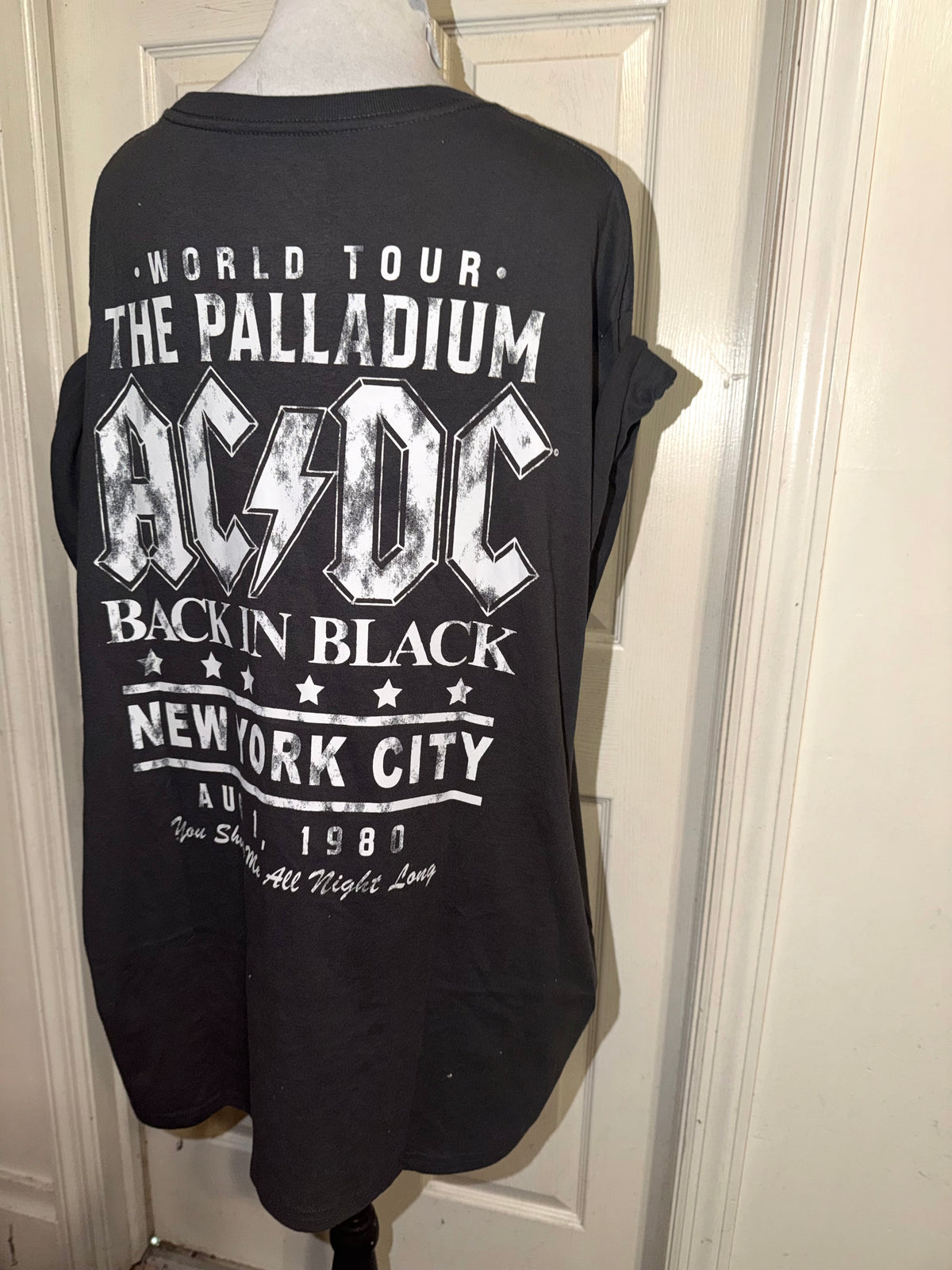 AC/DC Double Sided Oversized Distressed Tee