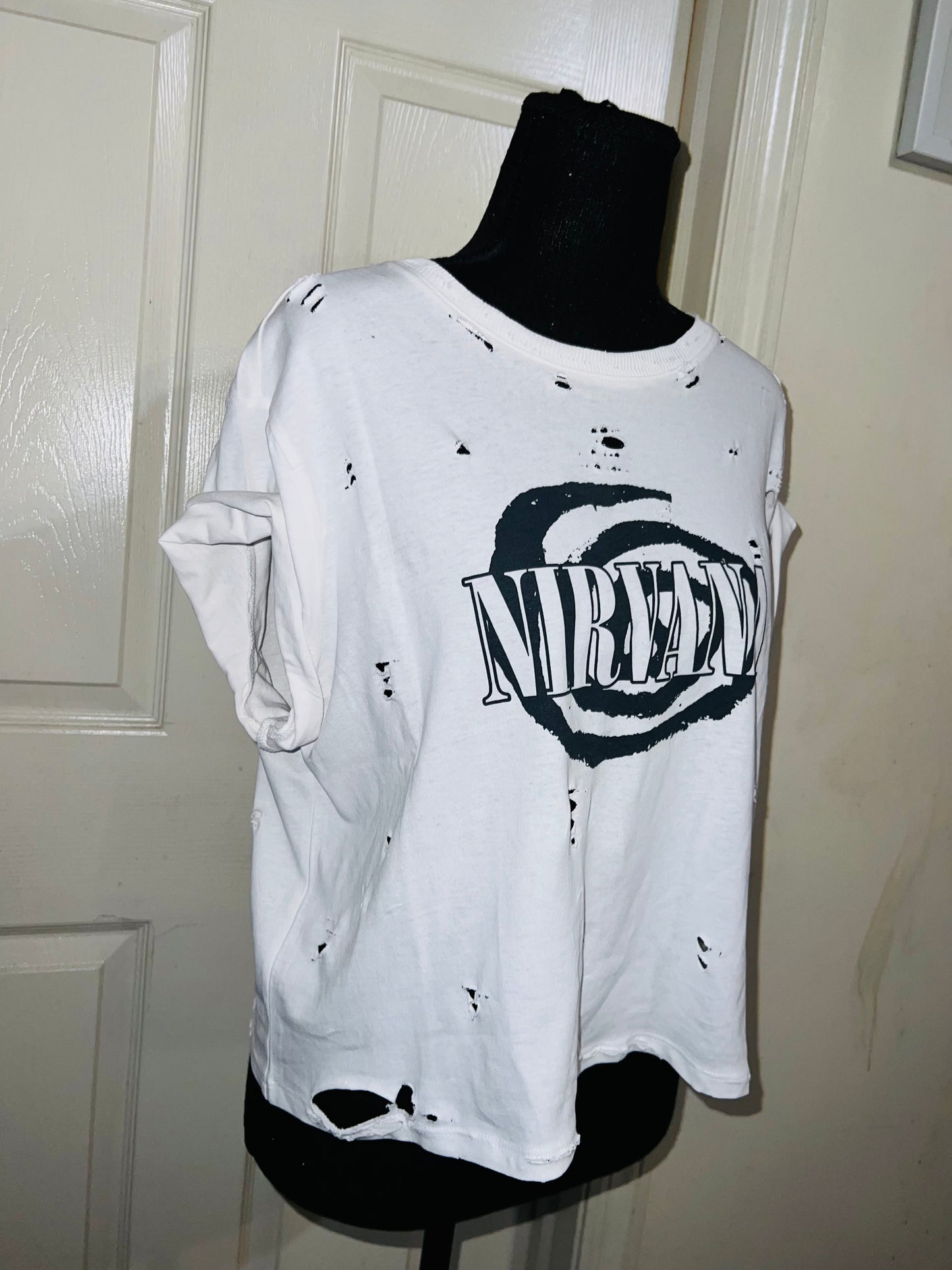 Nirvana Oversized Distressed Baby Tee