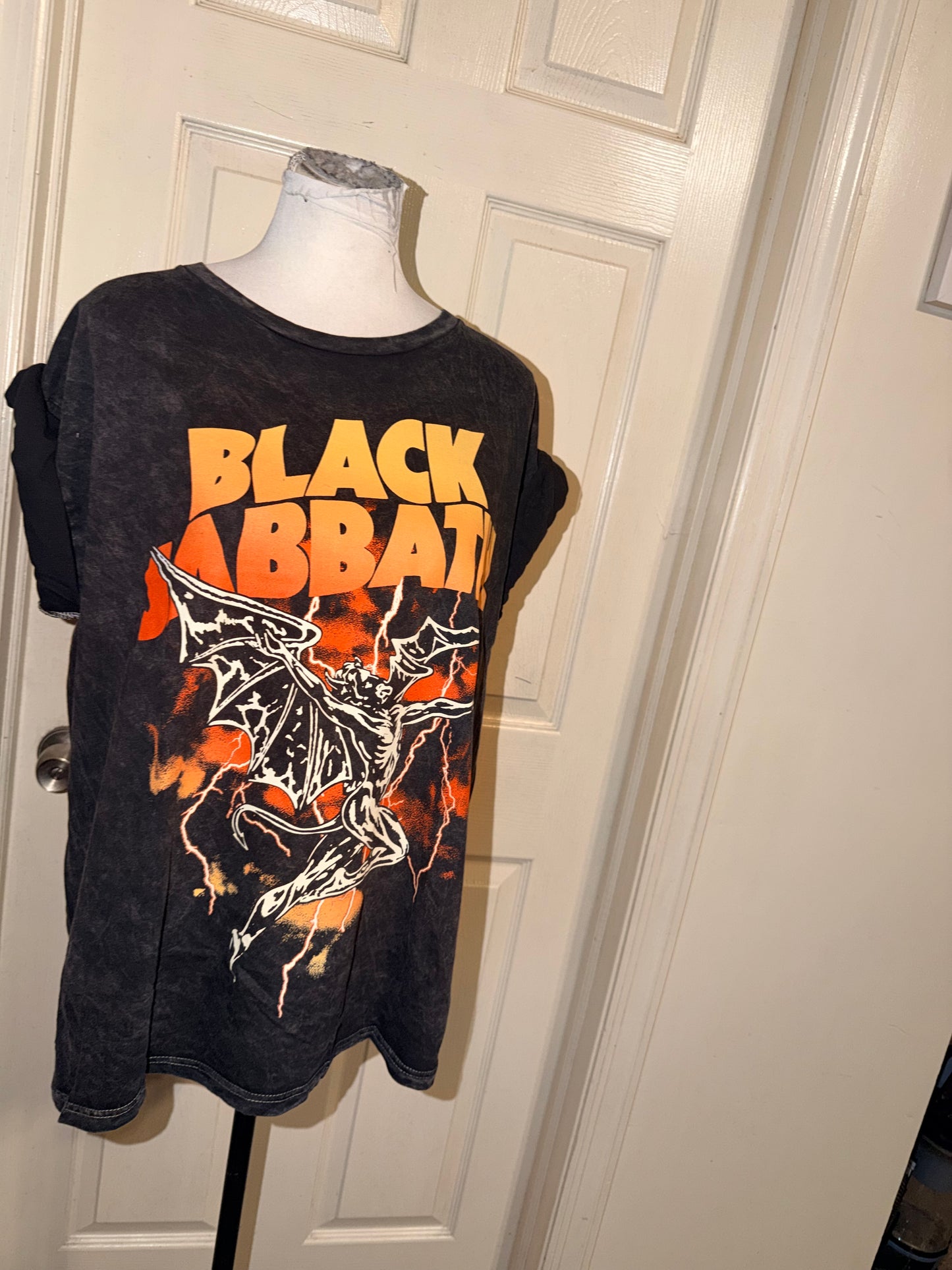 Black Sabbath Double Sided Oversized Distressed Tee