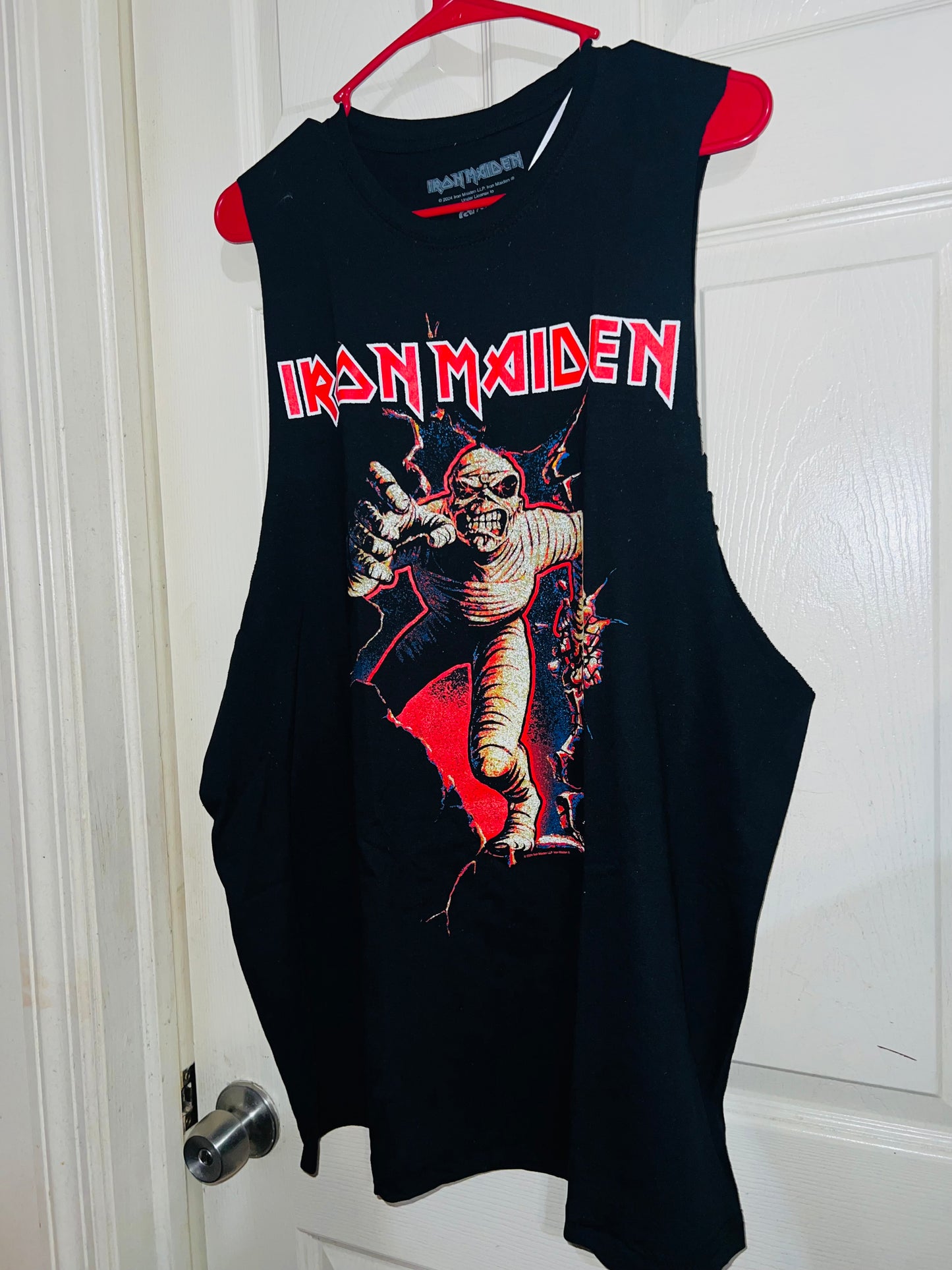 Iron Maiden Oversized Distressed Muscle Tee