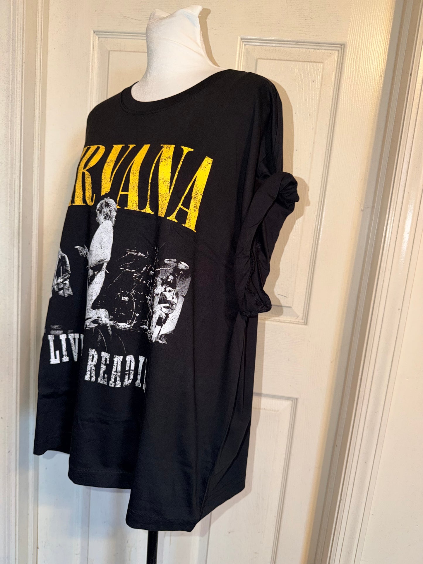 Nirvana Double Sided Oversized Distressed Tee