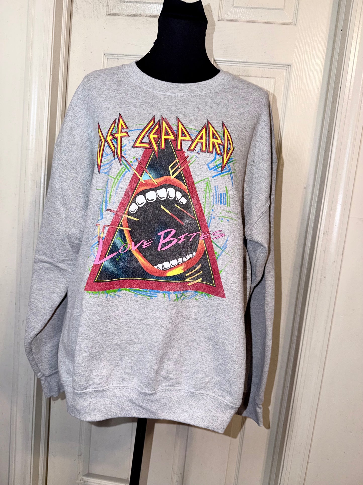 Def Leppard Oversized Distressed Sweatshirt