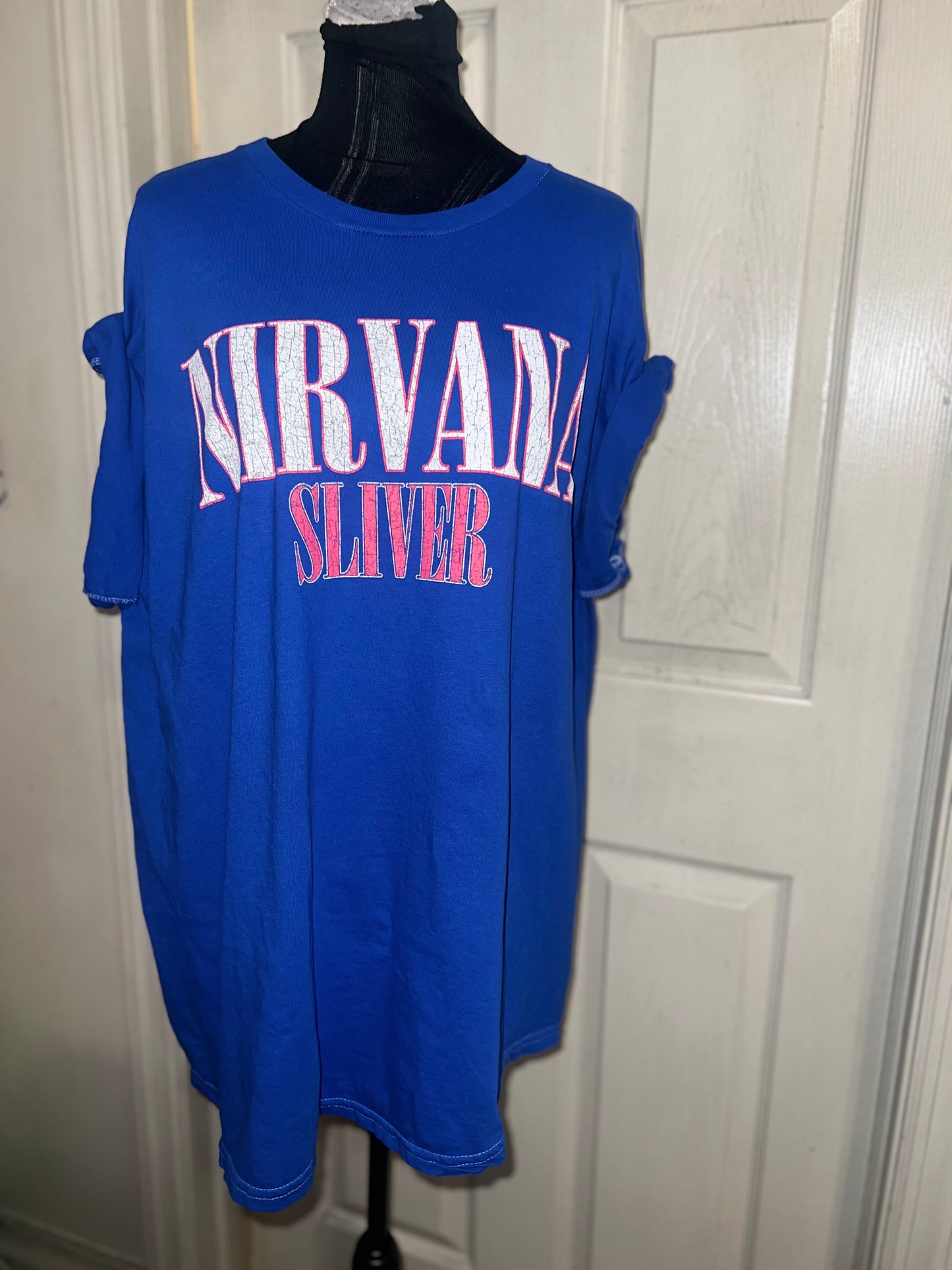 Nirvana Double Sided Oversized Distressed Tee