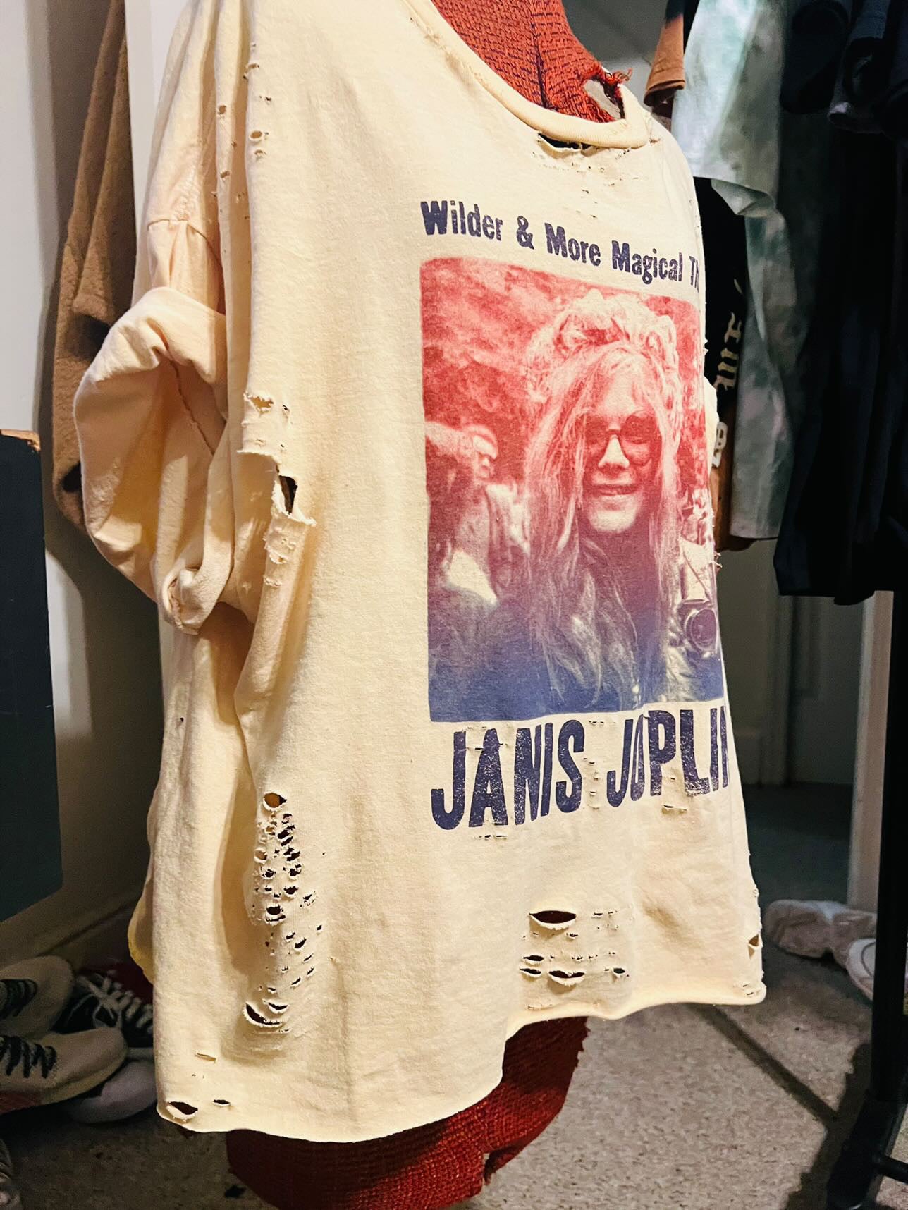 Janis Joplin Oversized Distressed Tee