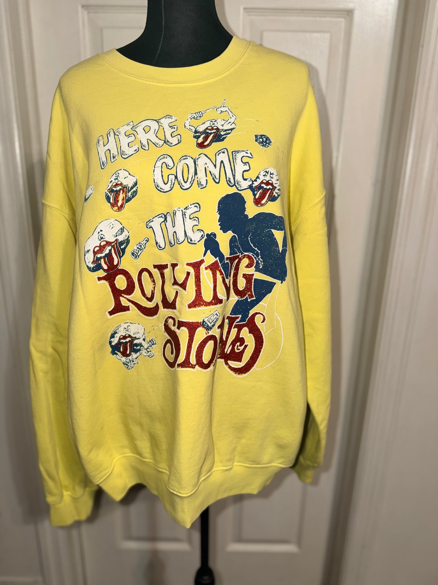 The Rolling Stones Oversized Distressed Sweatshirt