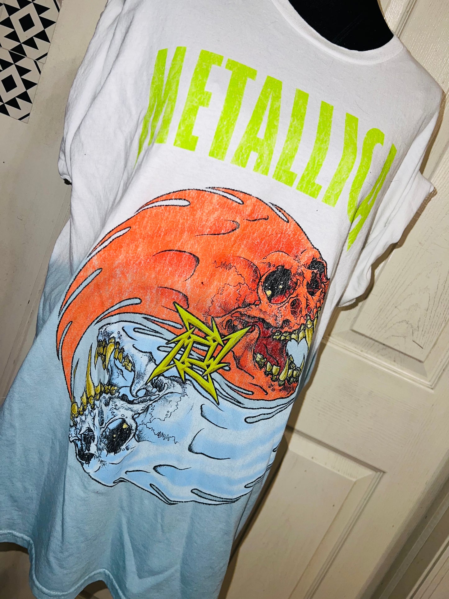 Metallica Tie Die Oversized Distressed Tee