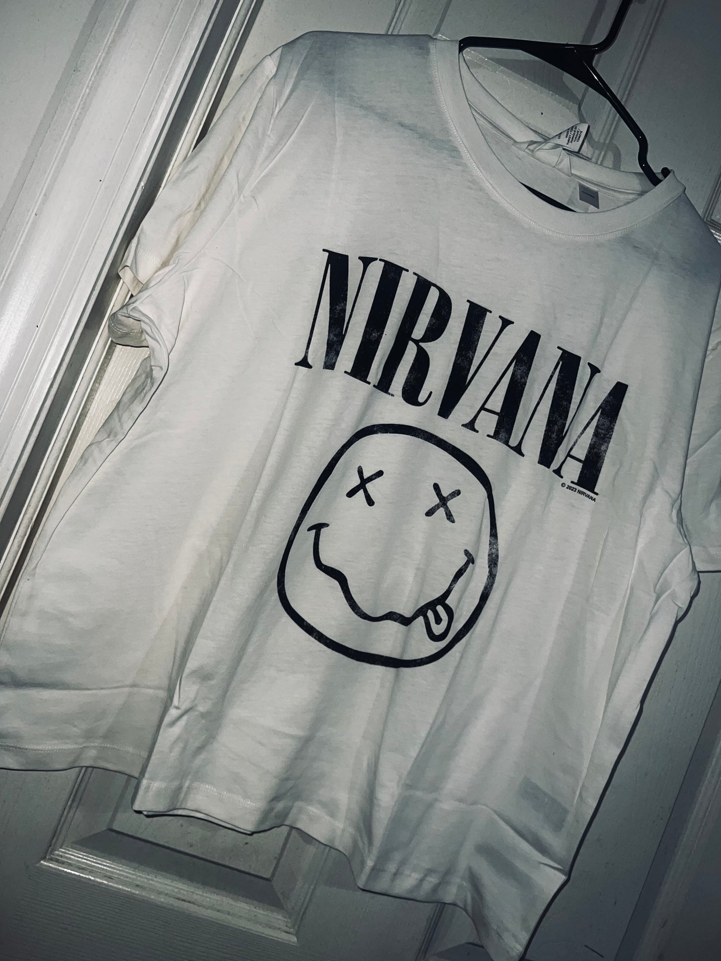 Nirvana Off White Distressed Tee