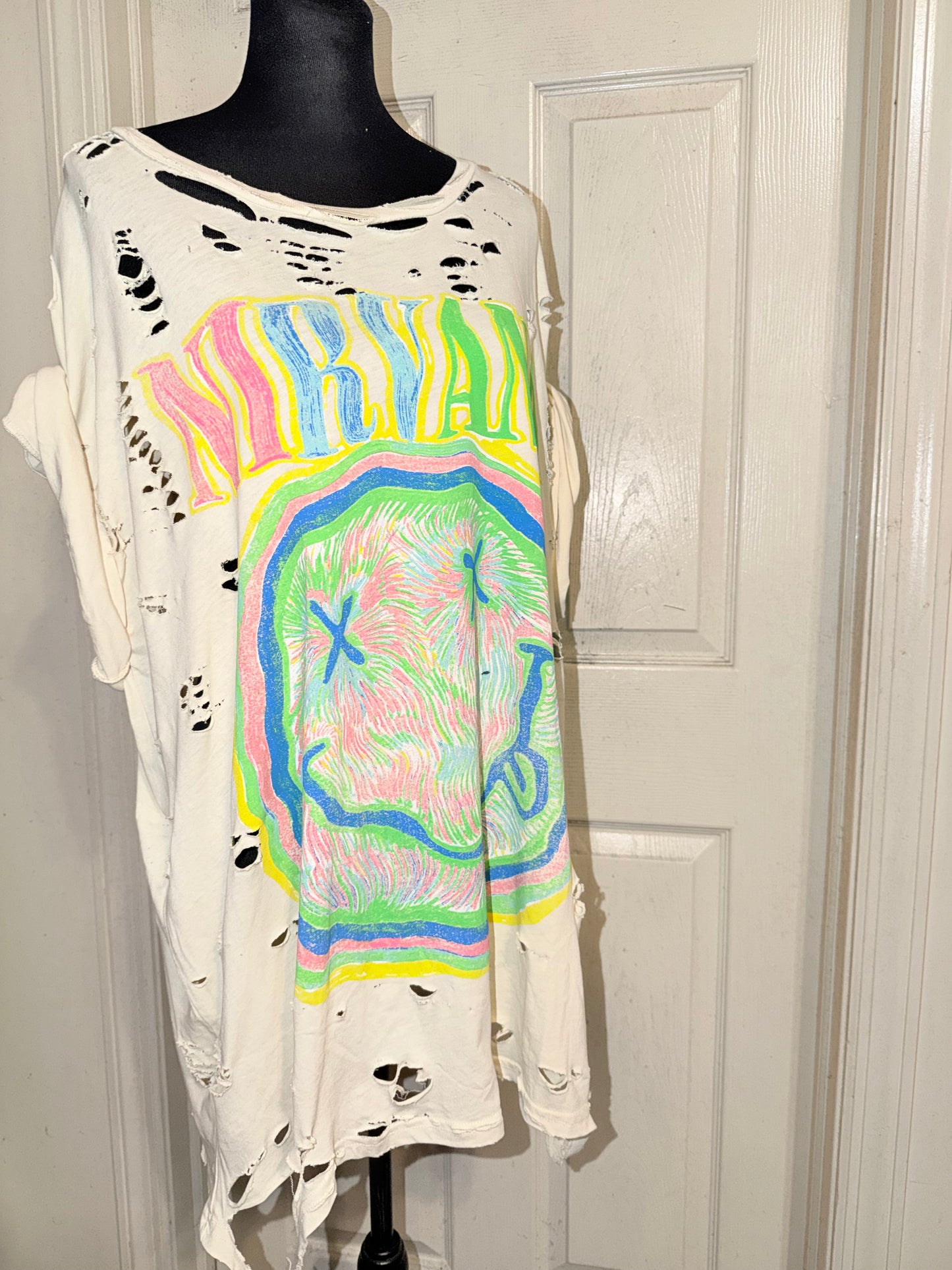 Nirvana Oversized Distressed Tee