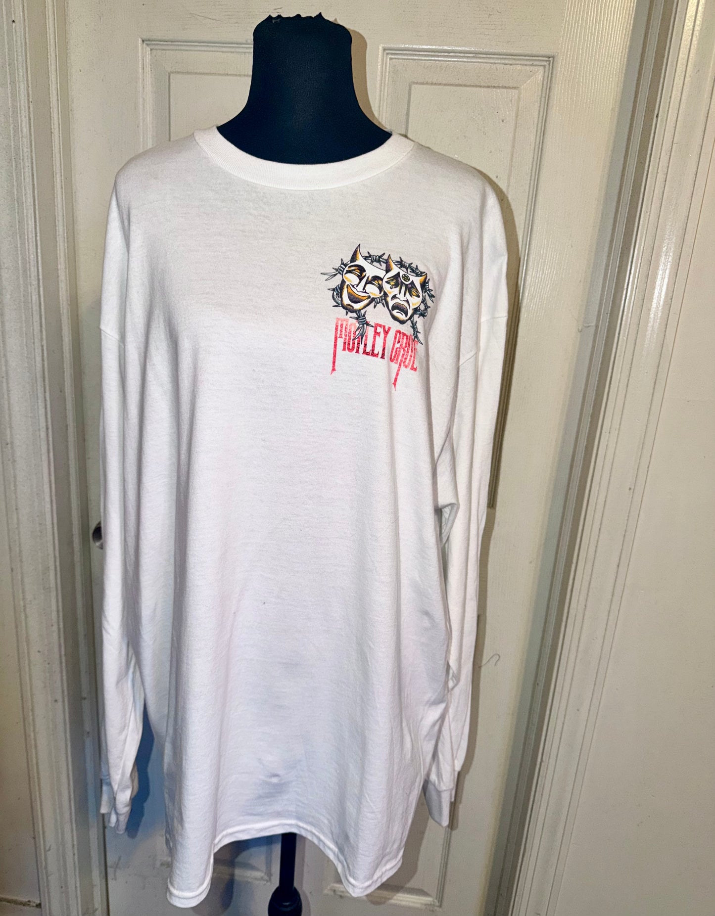 Motley Crue Double Sided Oversized Distressed Long Sleeve Tee