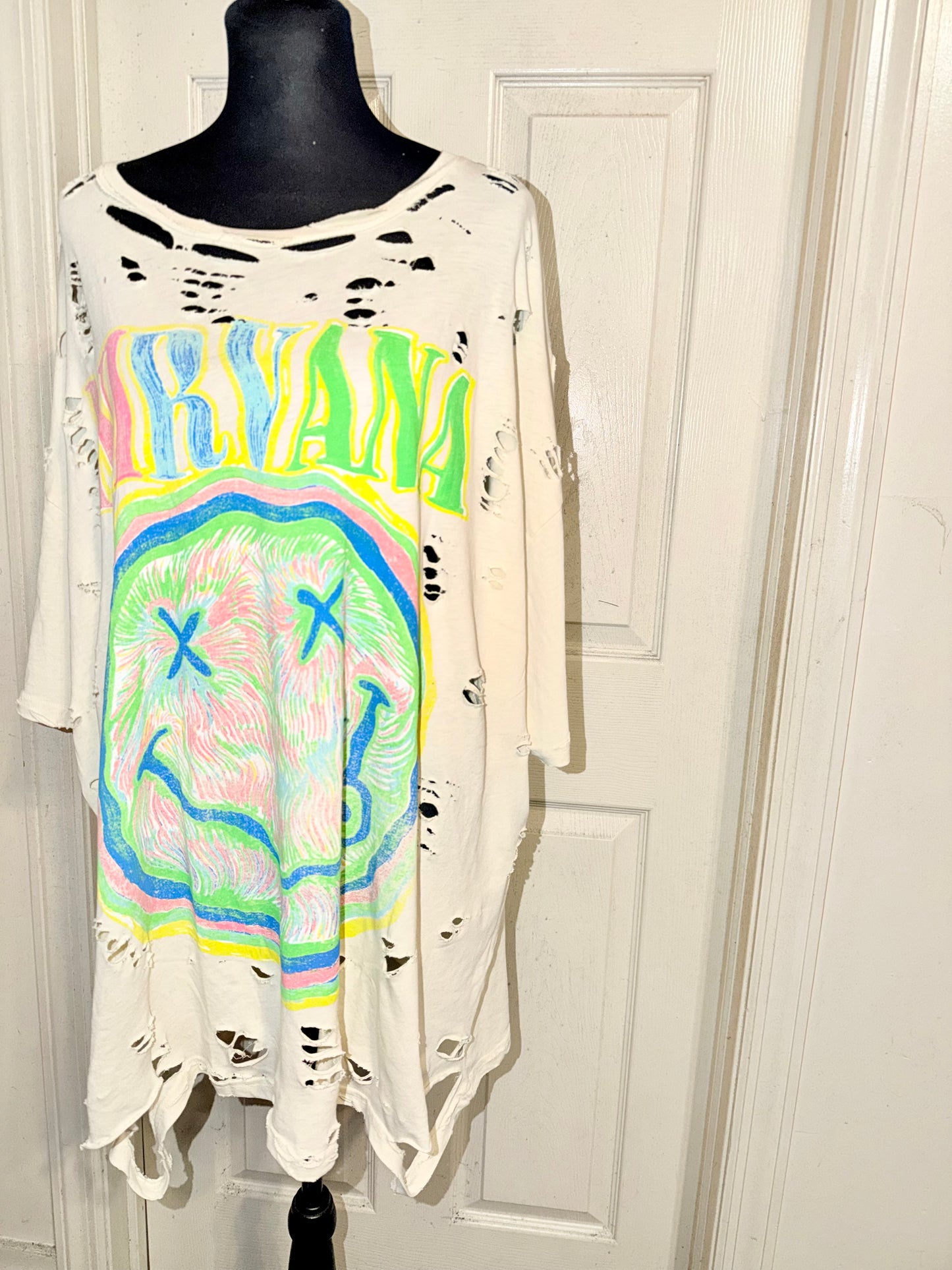 Nirvana Oversized Distressed Tee