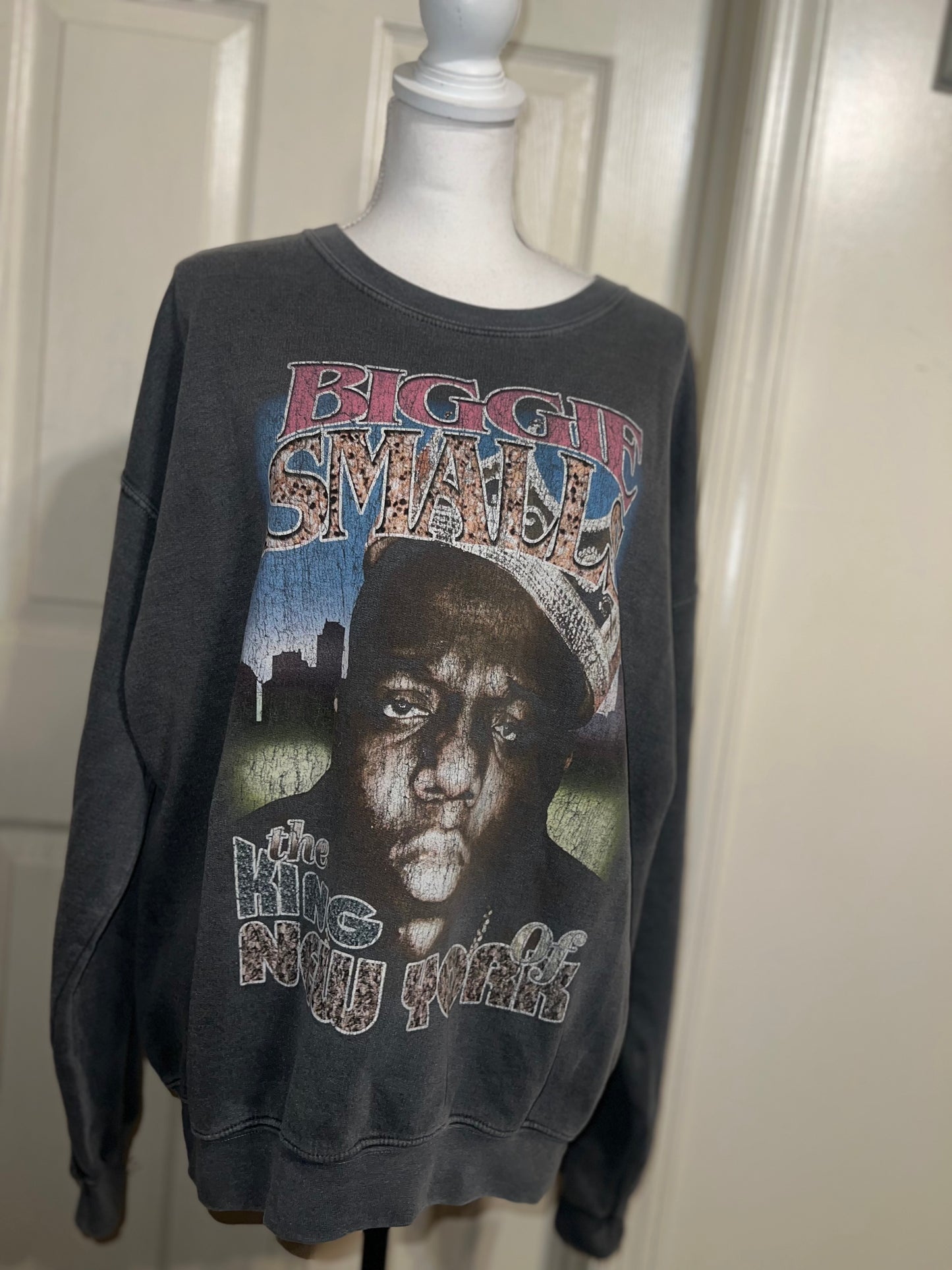 Biggie Smalls Double Sided Oversized Distressed Sweatshirt