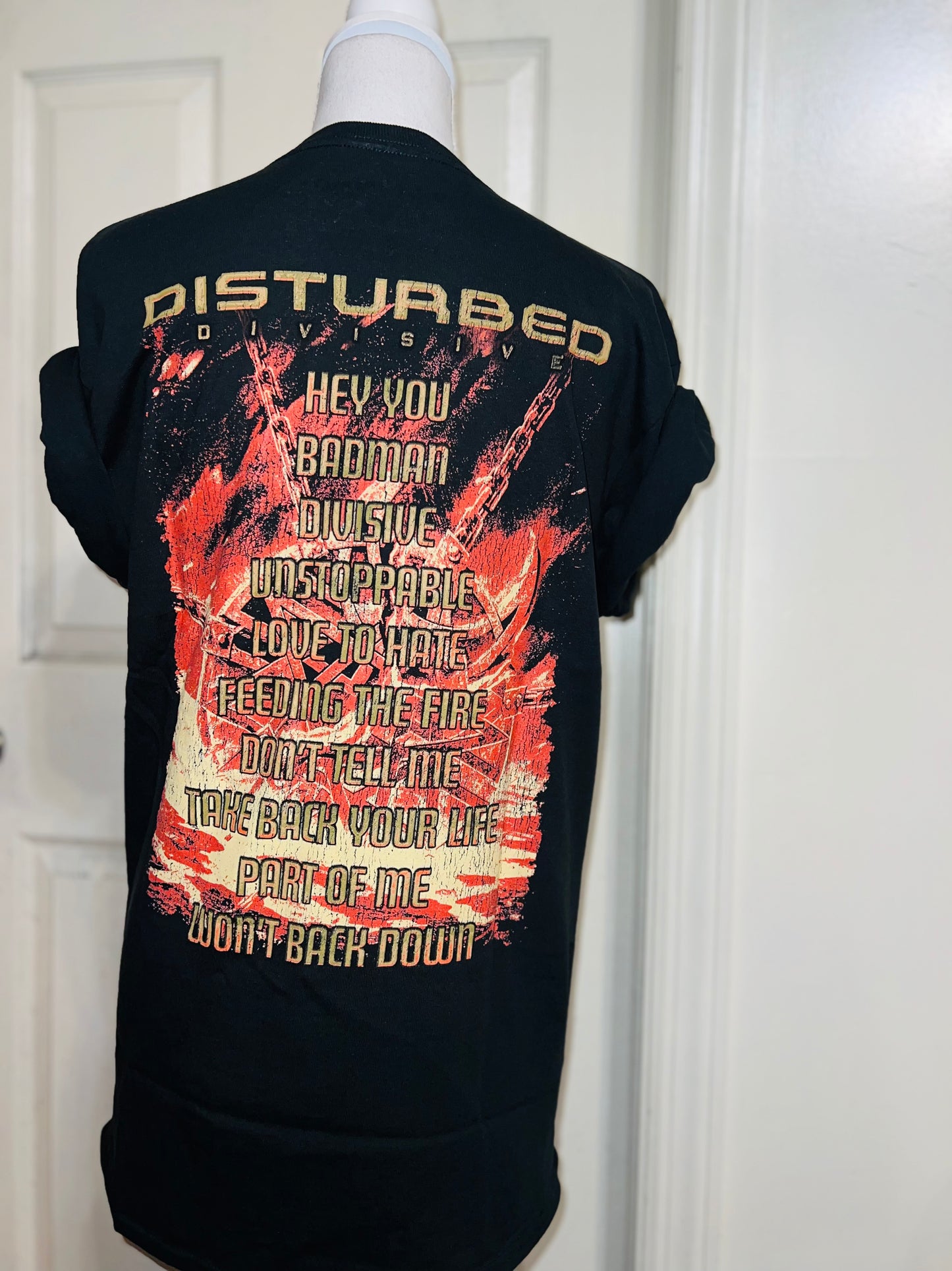 Disturbed Double Sided Oversized Distressed T-Shirt