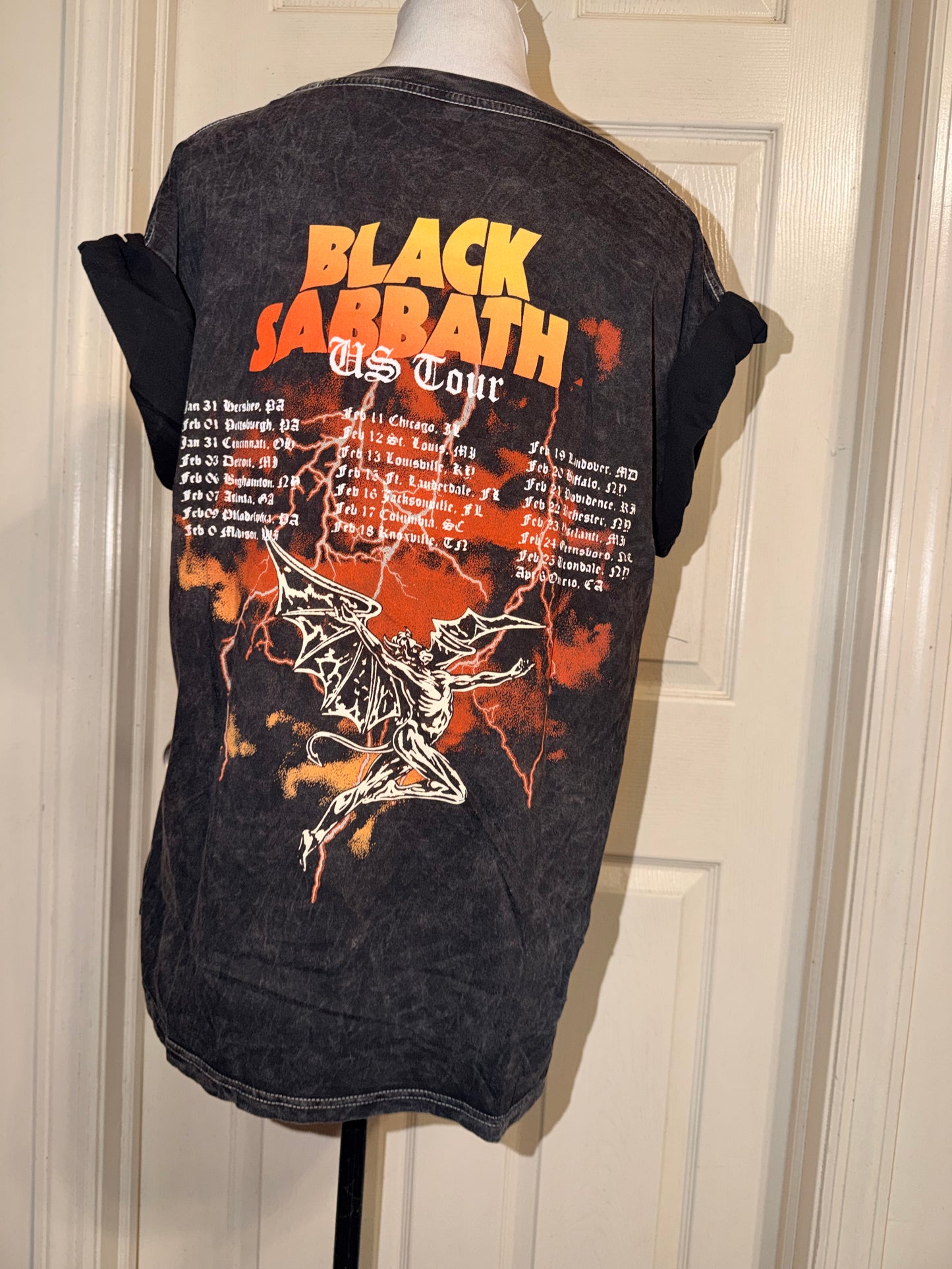 Black Sabbath Double Sided Oversized Distressed Tee
