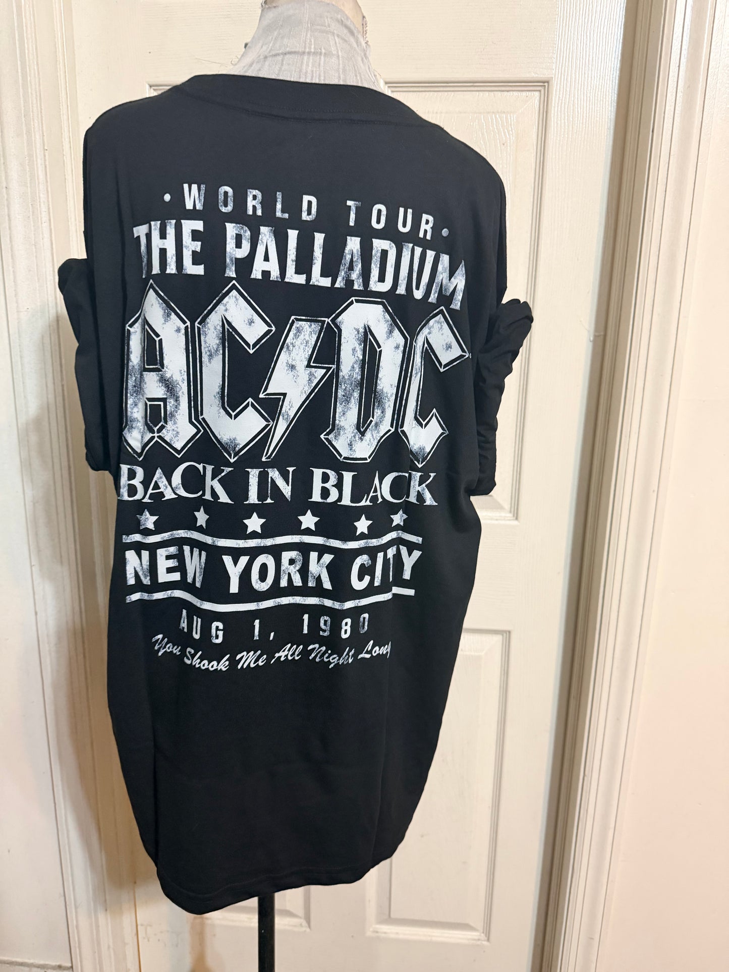AC/DC Double Sided Oversized Distressed Tee