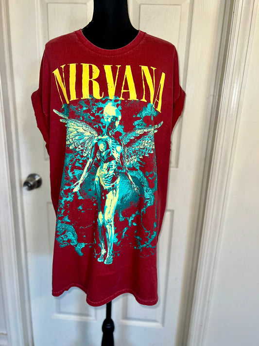 Nirvana Oversized Distressed Tee