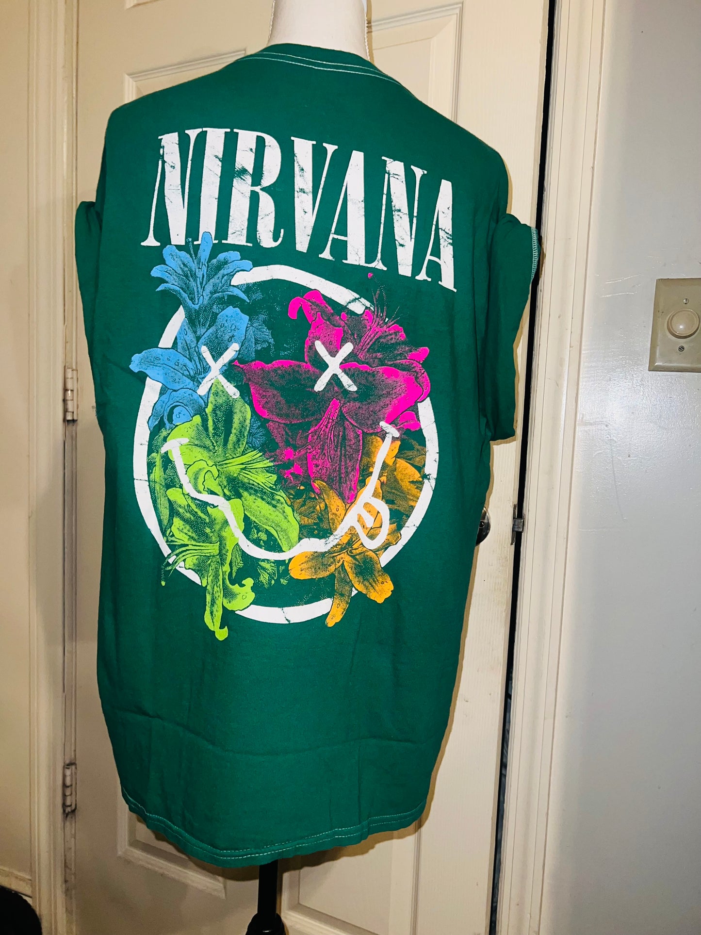 Nirvana Double Sided Oversized Distressed Tee