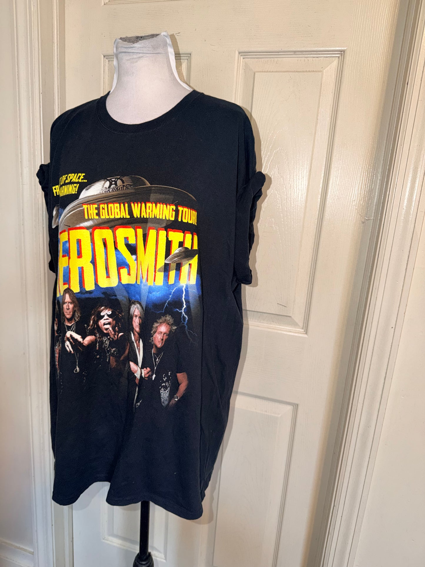 Aerosmith Double Sided Vintage Oversized Distressed Tee