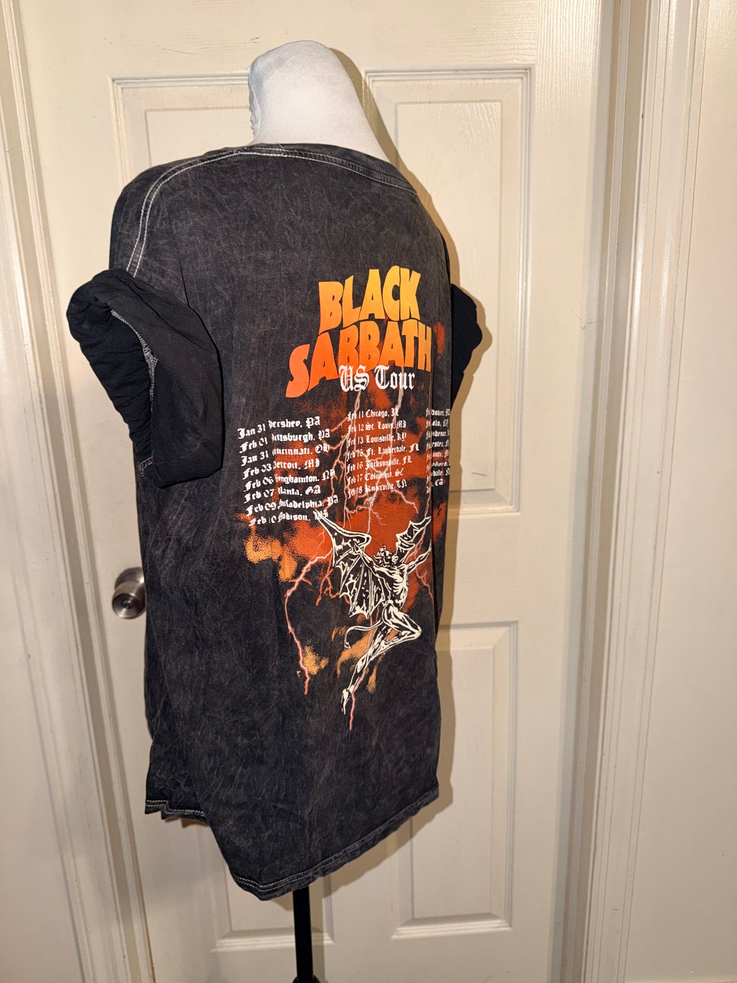 Black Sabbath Double Sided Oversized Distressed Tee