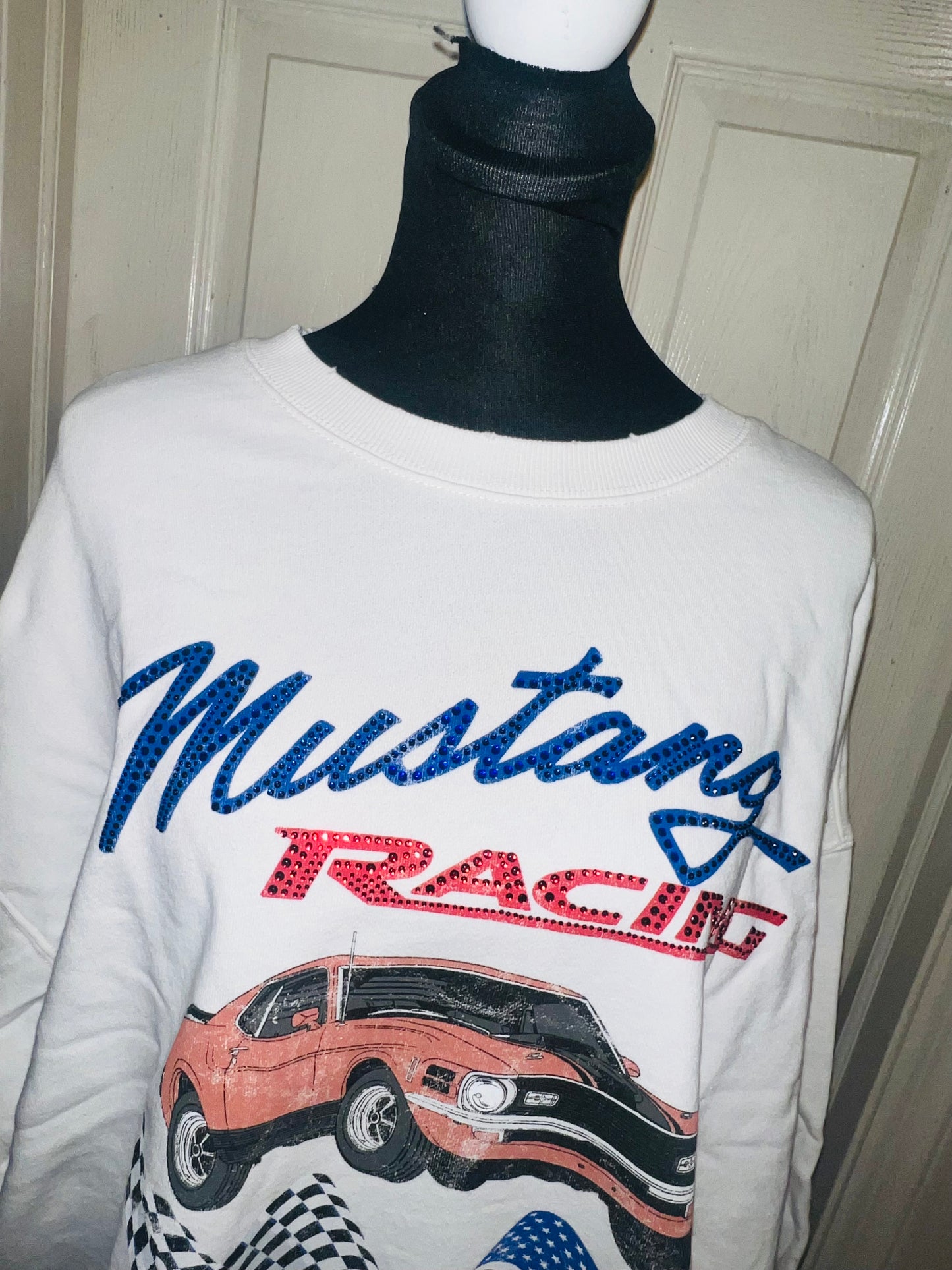 Ford Mustang Oversized Distressed Sweatshirt