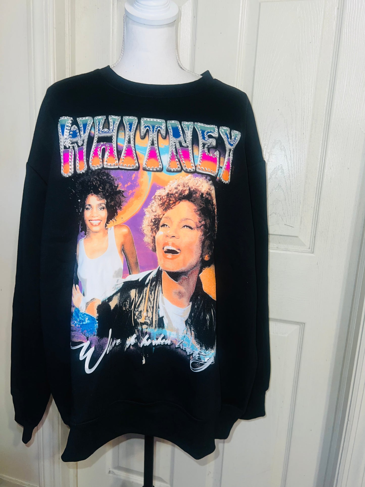 Whitney Houston Oversized Distressed Sweatshirt