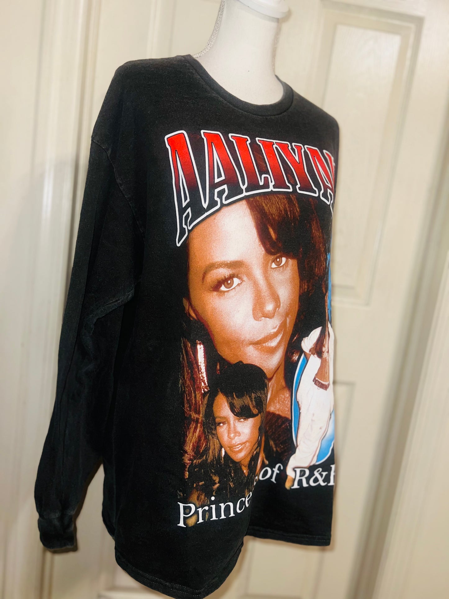 Aaliyah Oversized Distressed Long Sleeve Tee