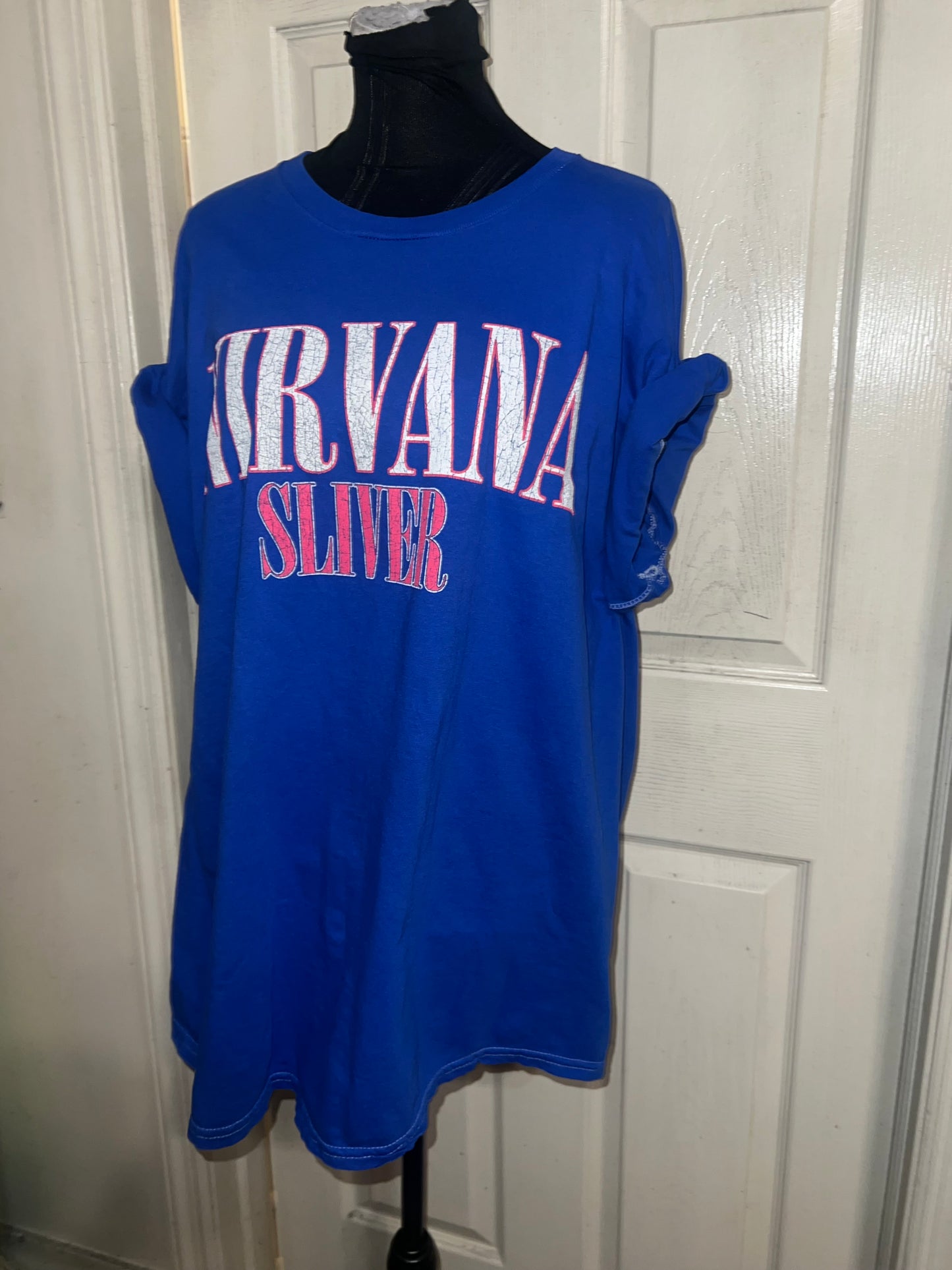 Nirvana Double Sided Oversized Distressed Tee
