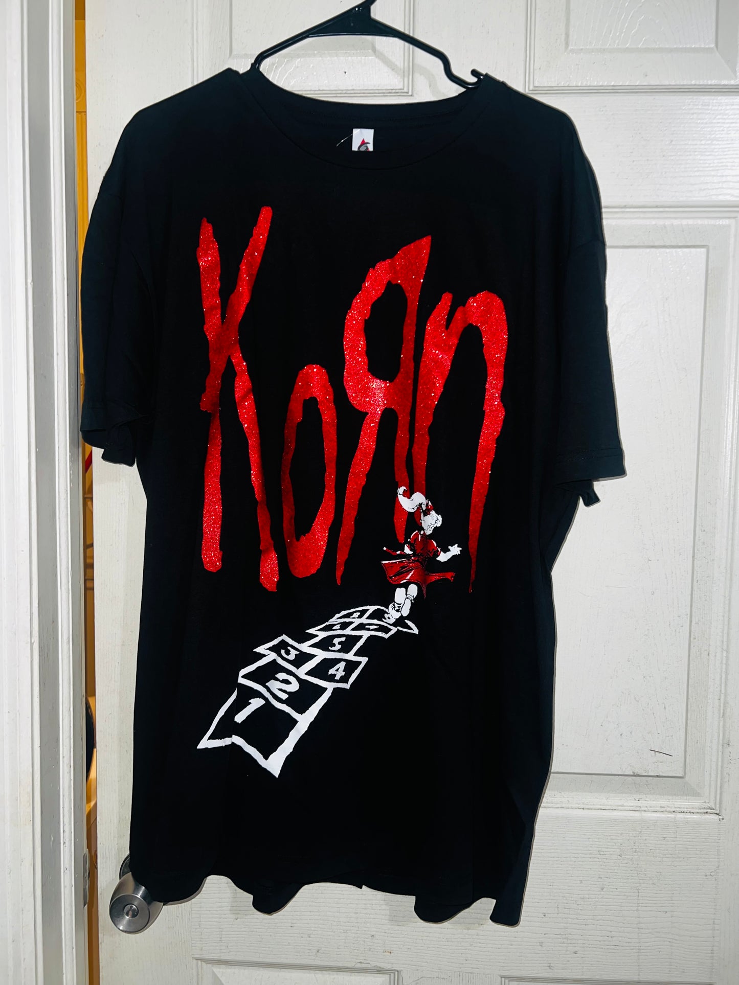 Korn Oversized Distressed Tee (Shimmery)