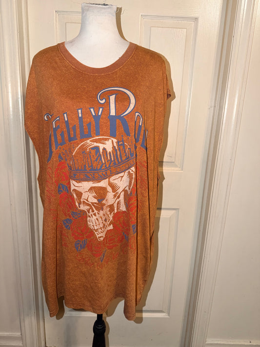 Jelly Roll Double Sided Oversized Distressed Tank