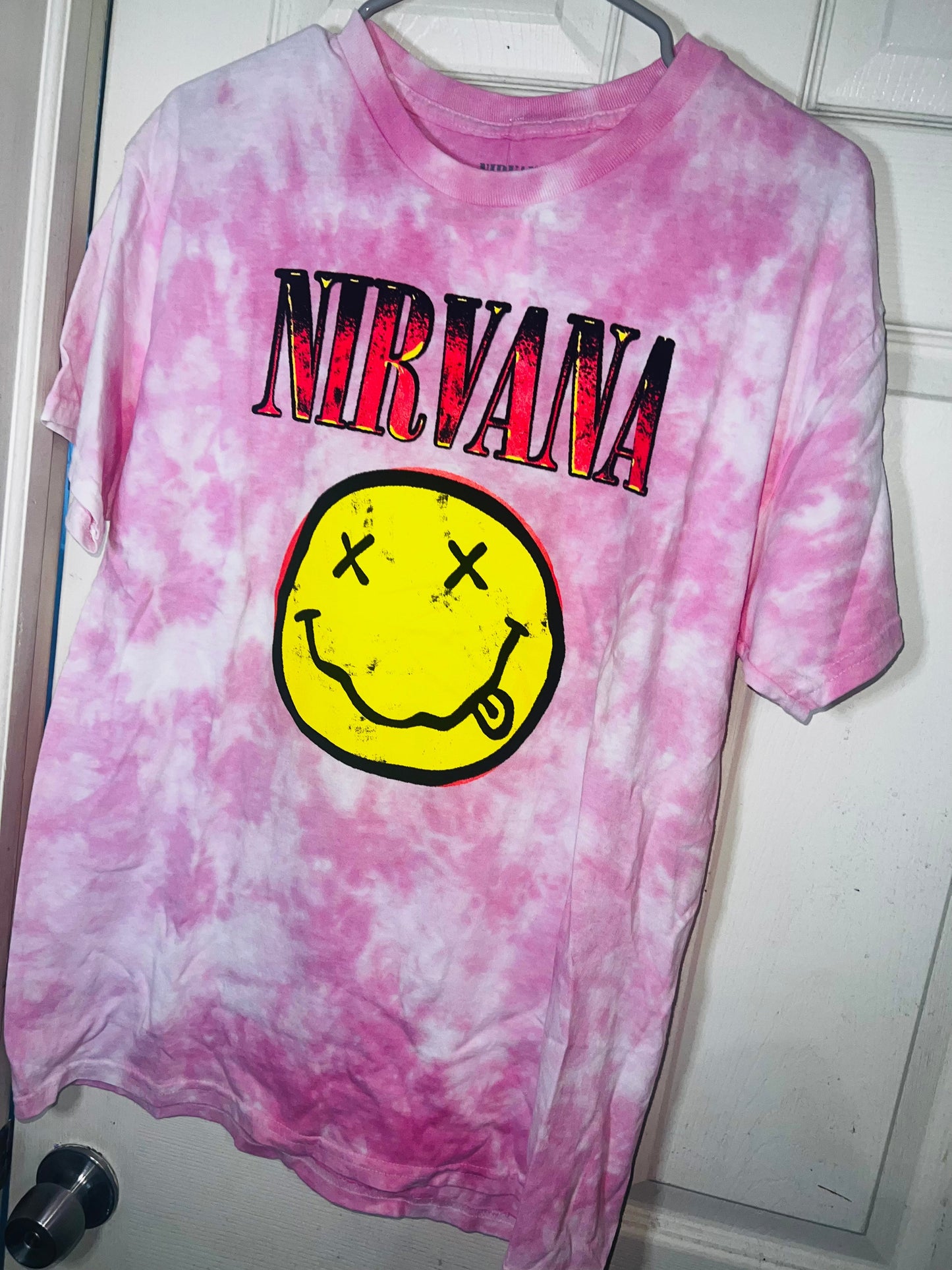 Nirvana Tie Dye Oversized Distressed Tee