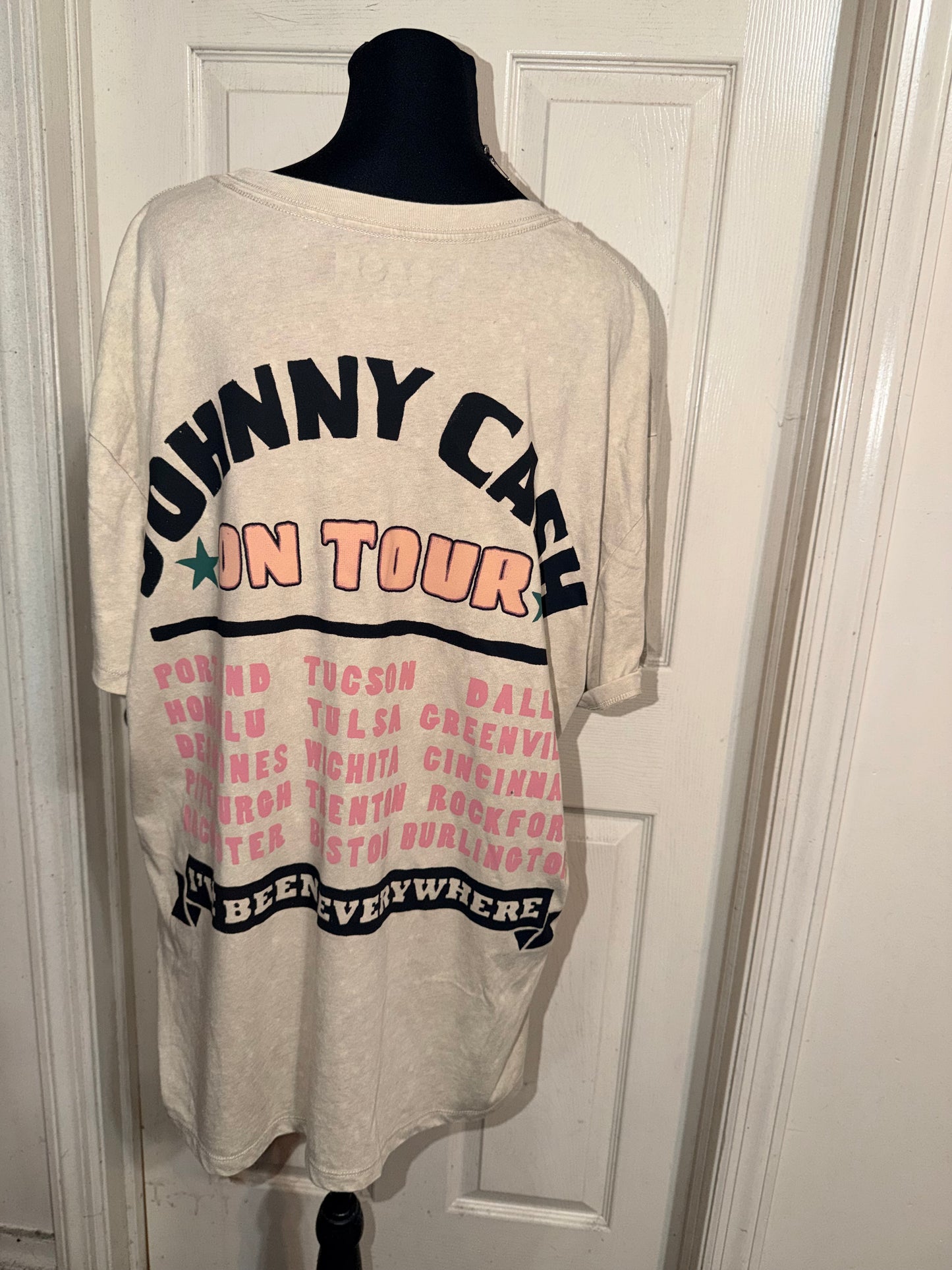 Johnny Cash Double Sided Oversized Distressed Tee