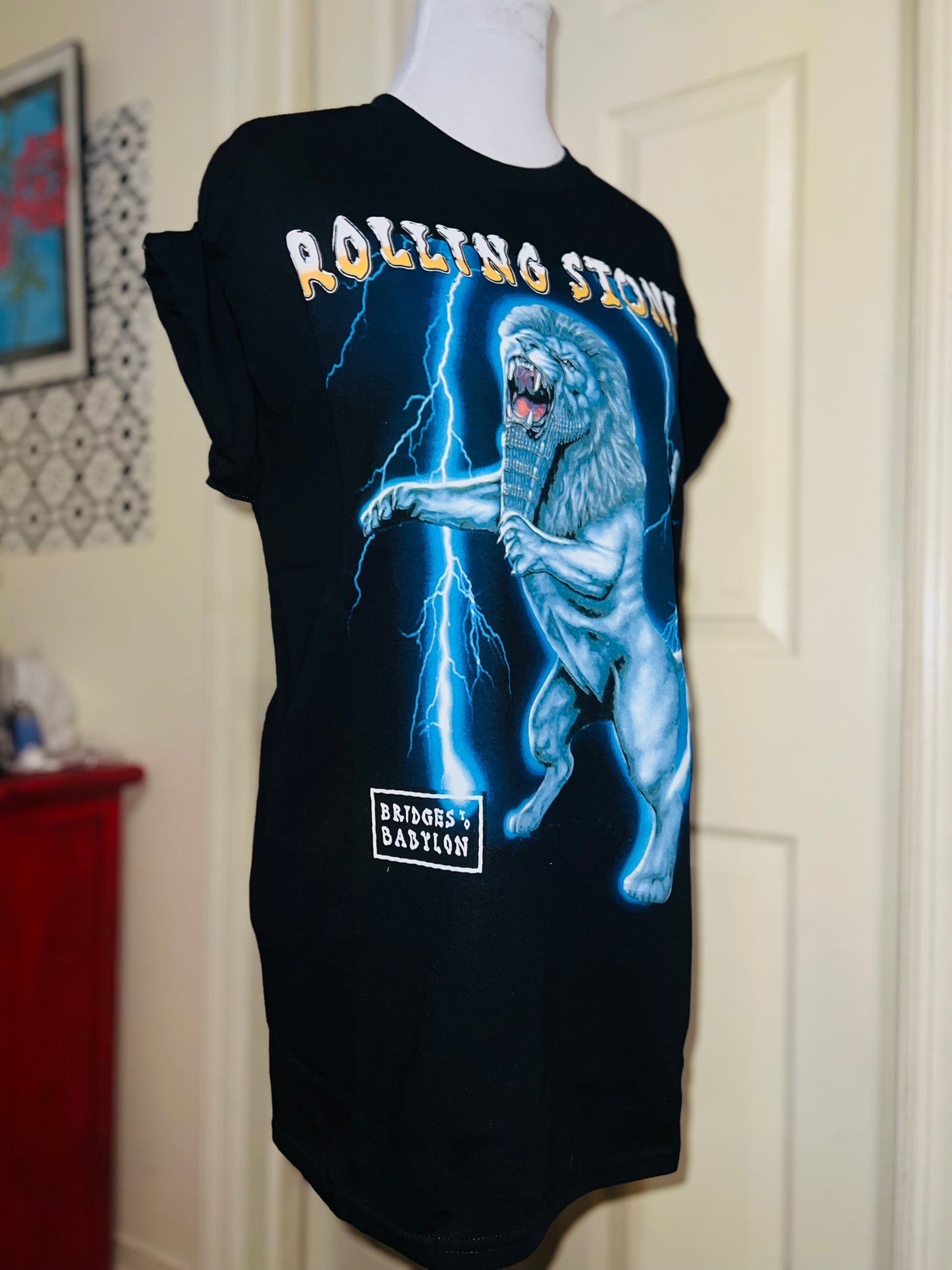 The Rolling Stones Bridges to Babylon Oversized Distressed Tee