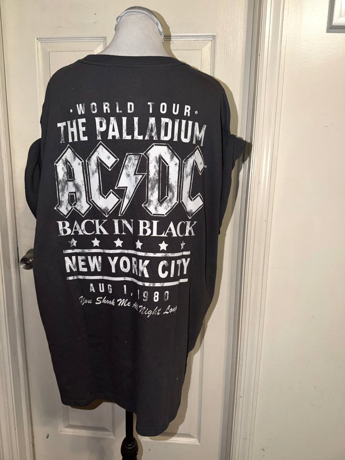 AC/DC Double Sided Oversized Distressed Tee