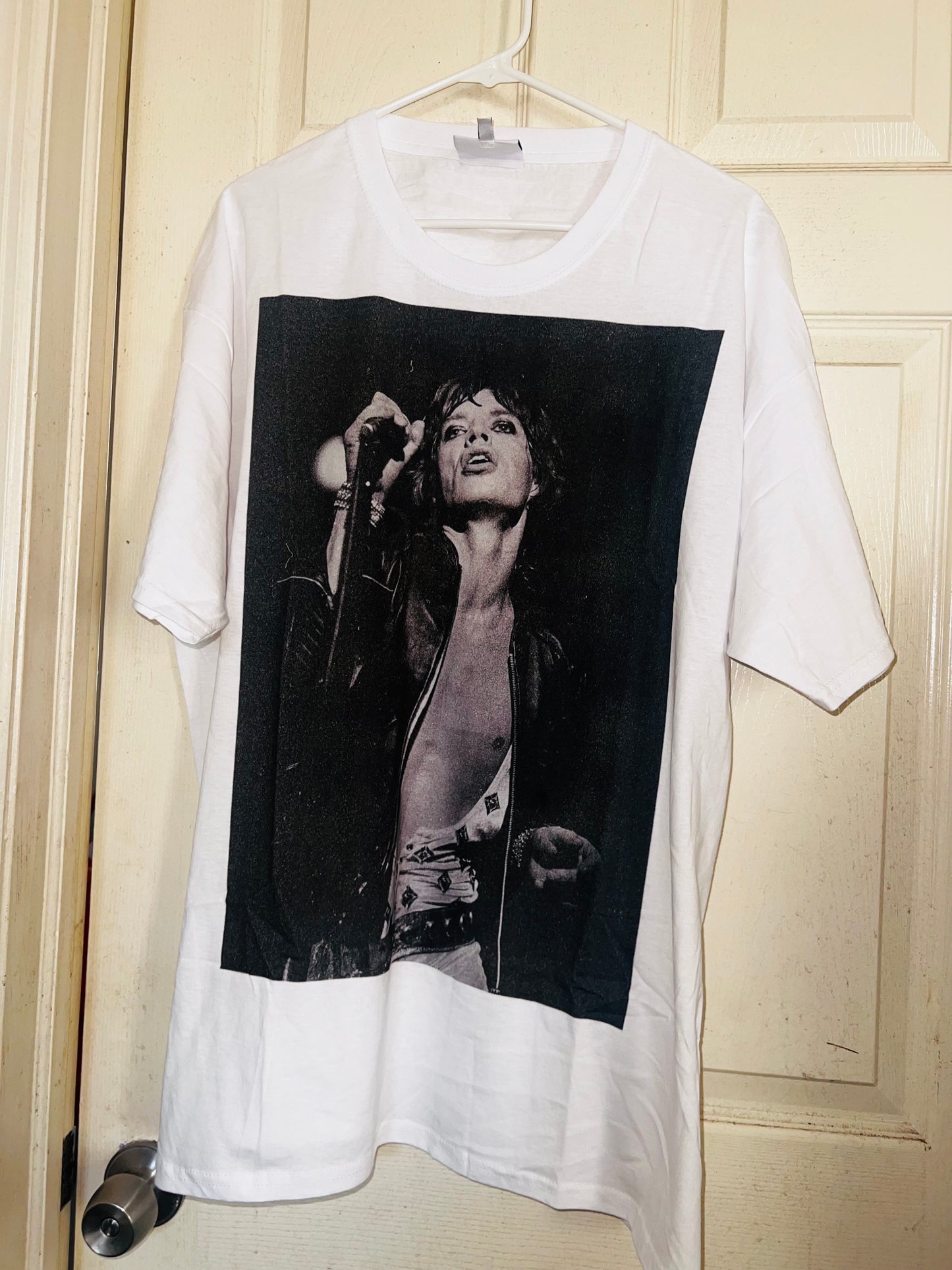 Mick Jagger Rolling Stones Oversized Distressed Tee