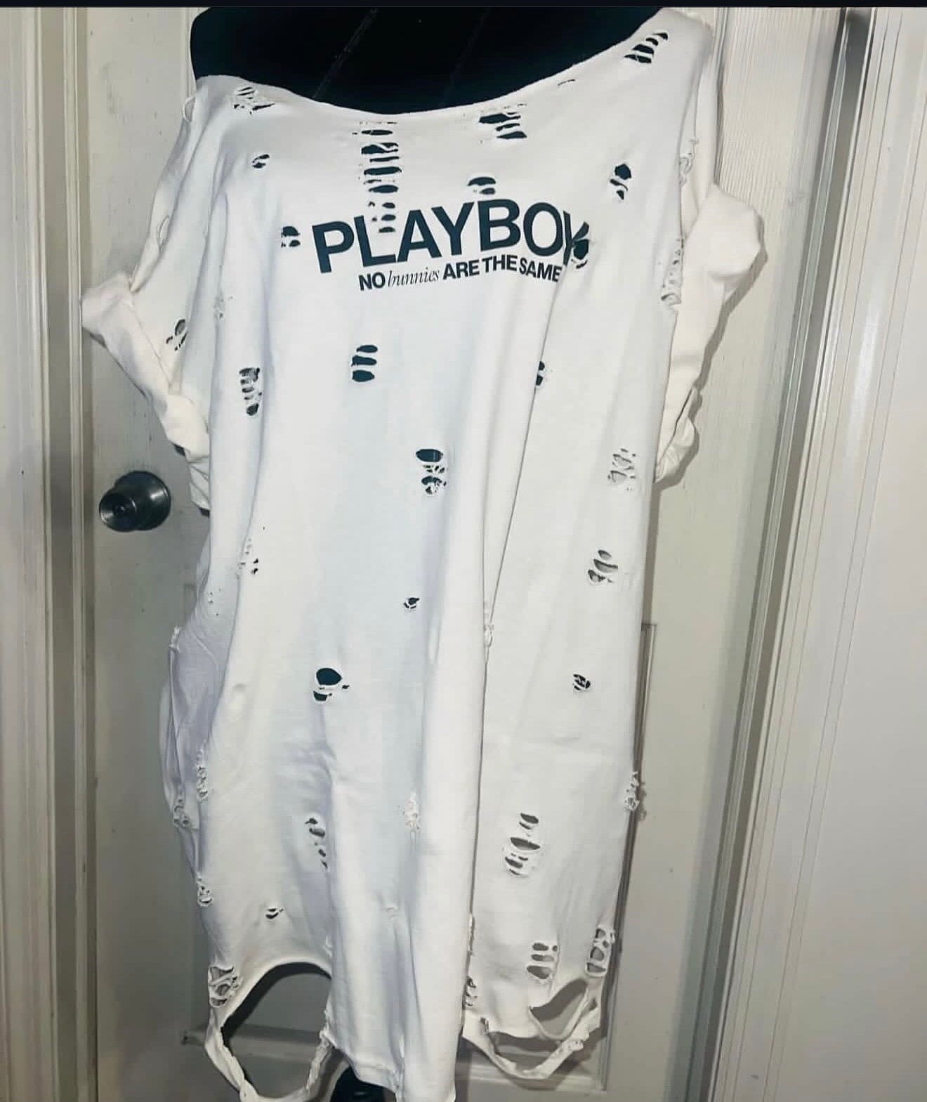Playboy Double Sided Oversized Distressed Tee