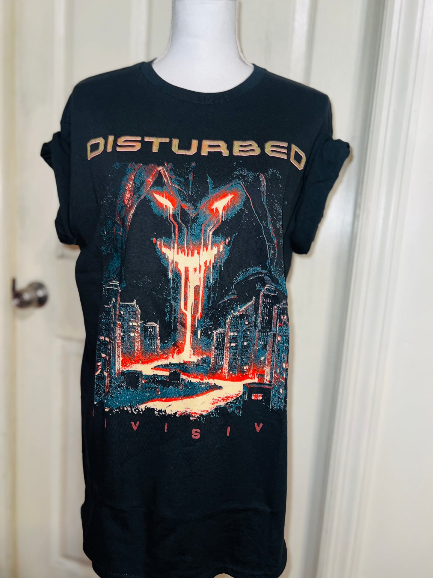 Disturbed Double Sided Oversized Distressed T-Shirt