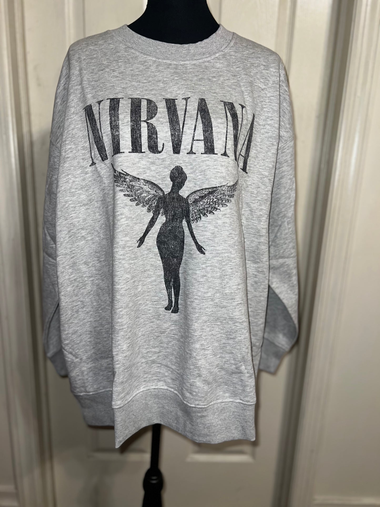 Nirvana Oversized Distressed Sweatshirt