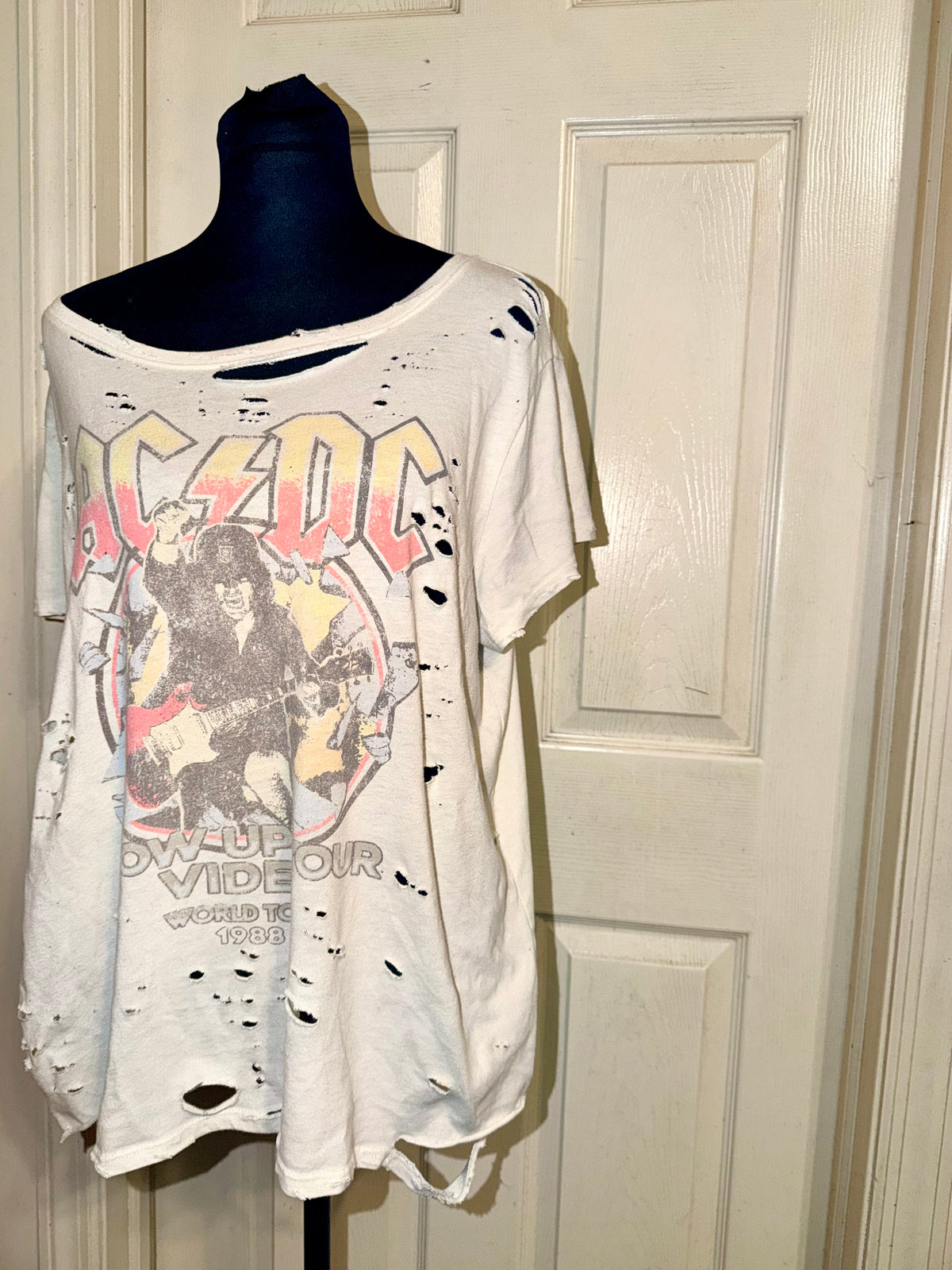 AC/DC Oversized Distressed Tee (as is)