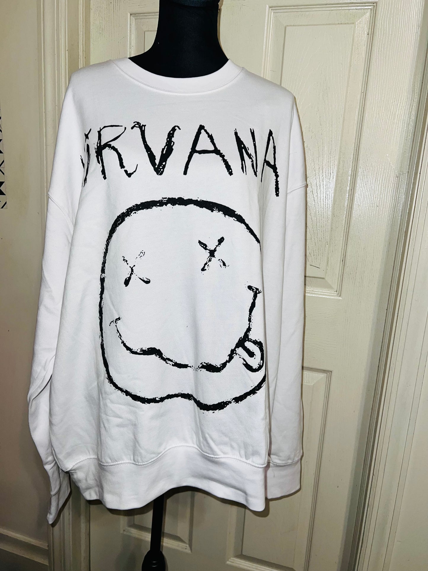 Nirvana Oversized Distressed Sweatshirt