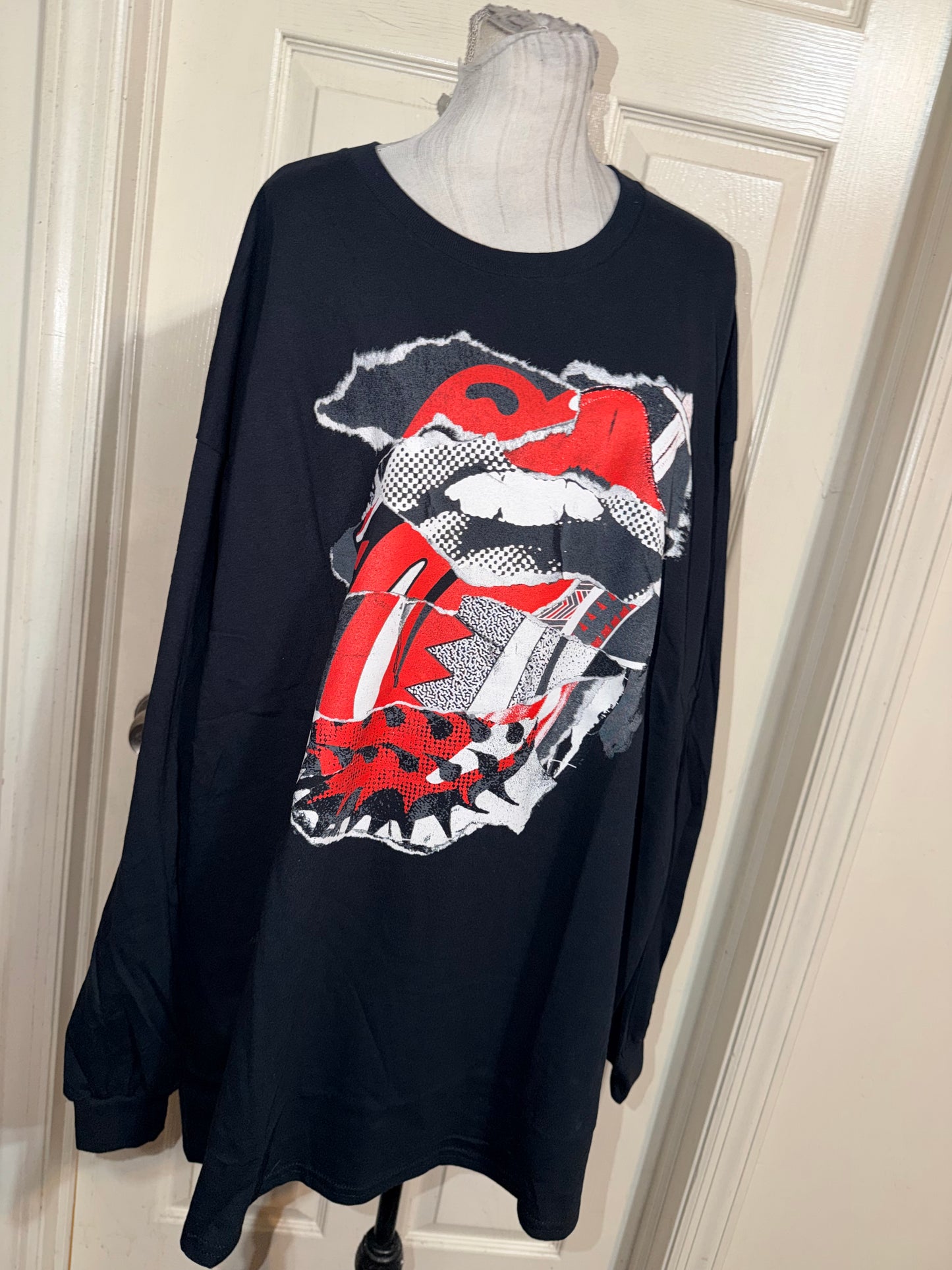 The Rolling Stones Oversized Distressed Long Sleeve Tee